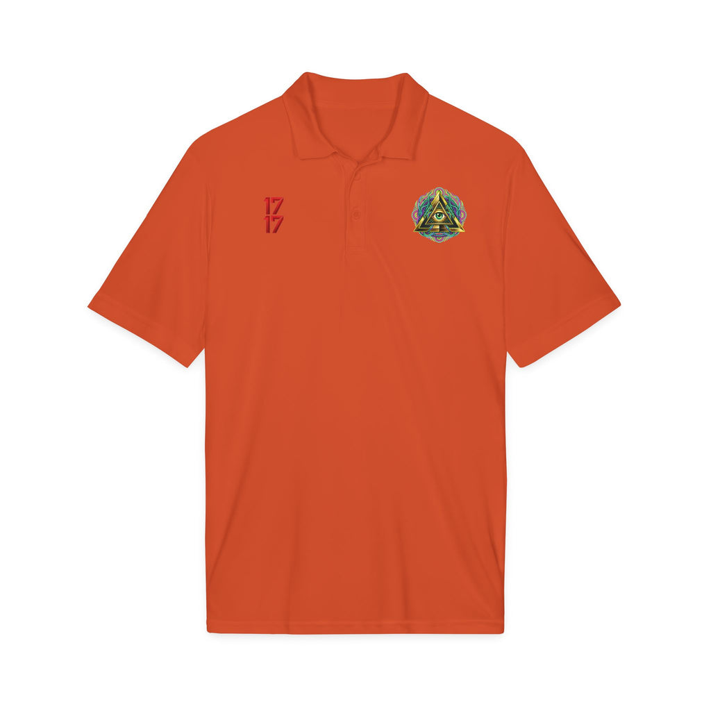 Embroidered Triangle Eye Polo Shirt — 1717 Logo Performance Golf Polo