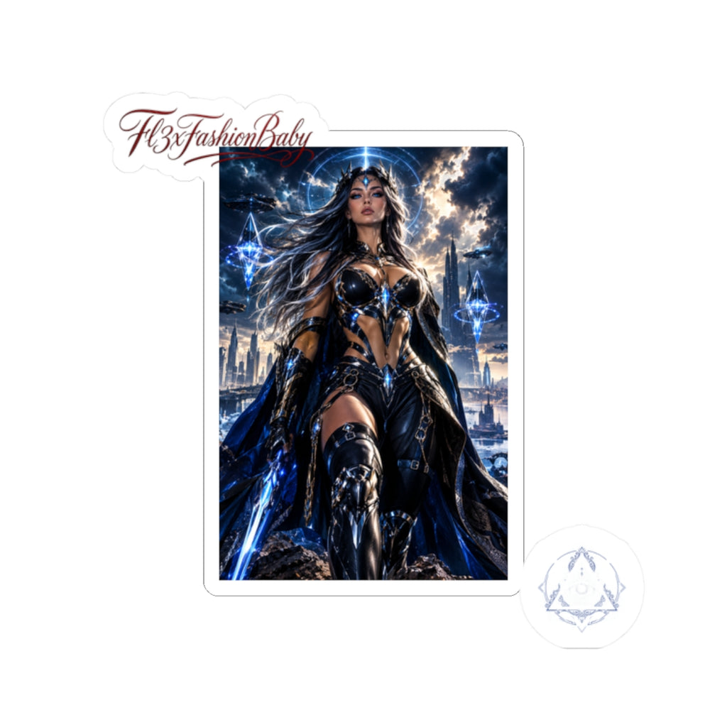 Warrior Queen Fantasy Sticker — Valiant Female Knight Kiss-Cut Sticker