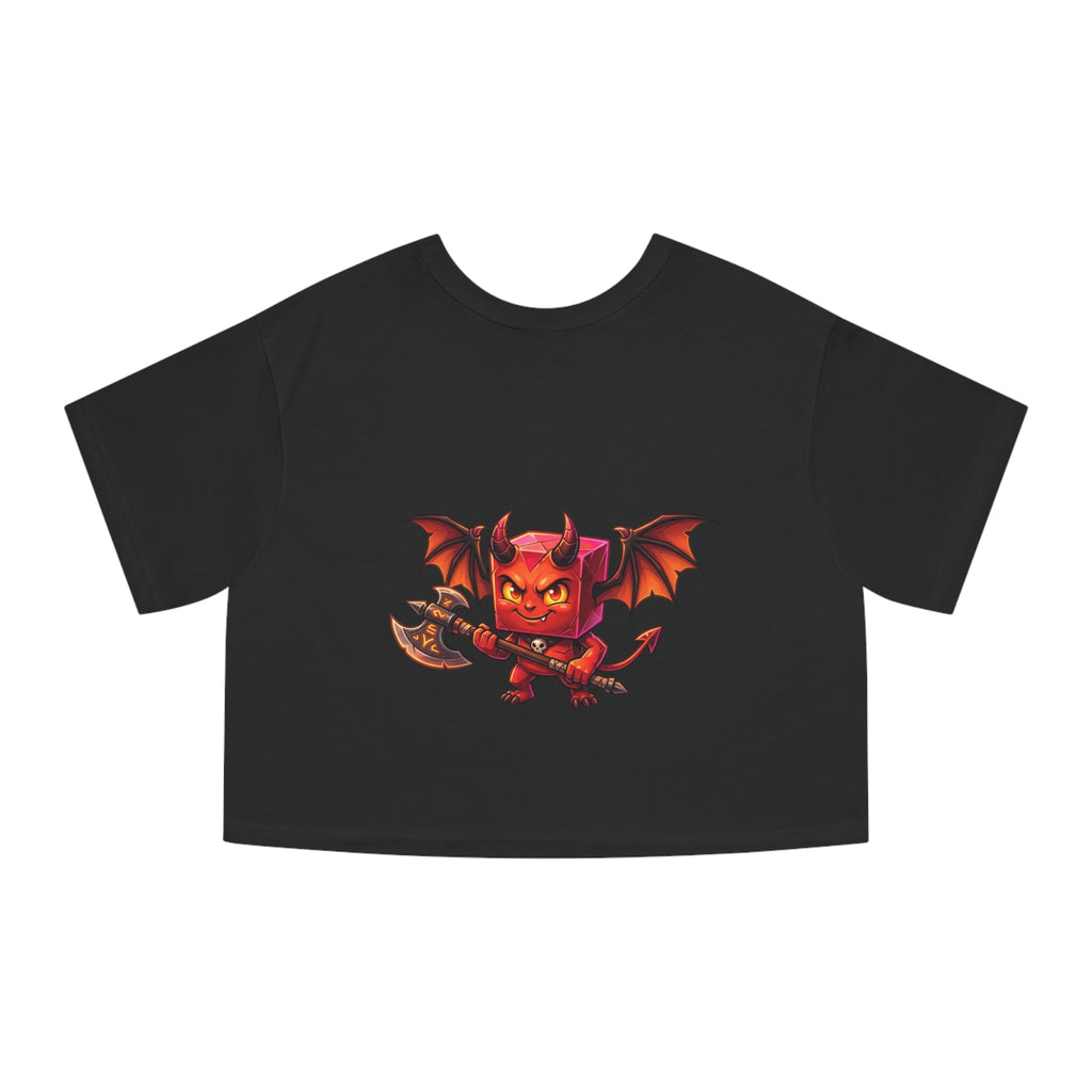 Devil Demon Graphic Cropped Tee