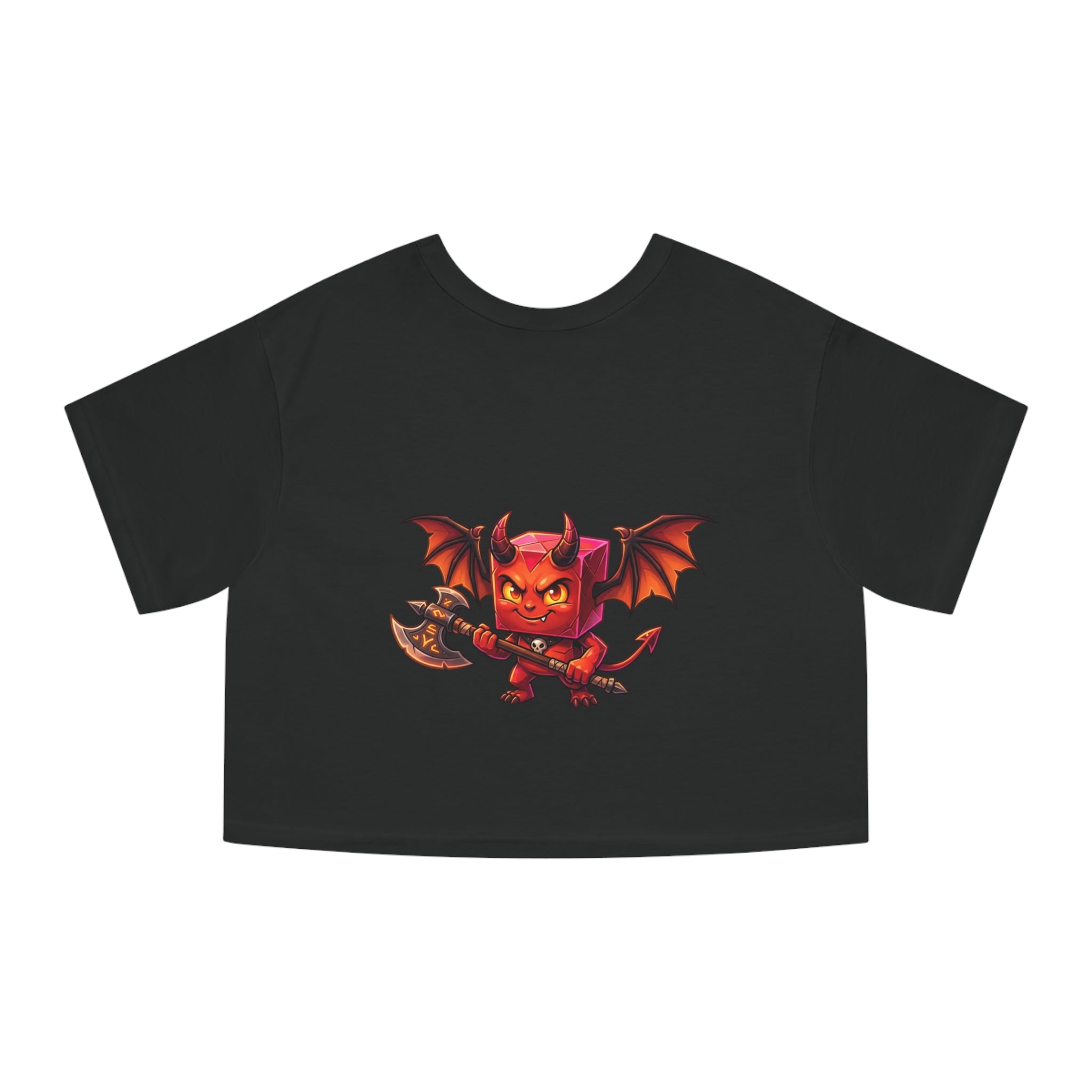 Devil Demon Graphic Cropped Tee