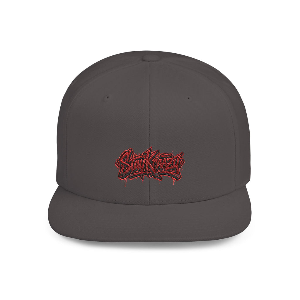 Snapback Hat — Red Graffiti Logo Flat Bill Cap