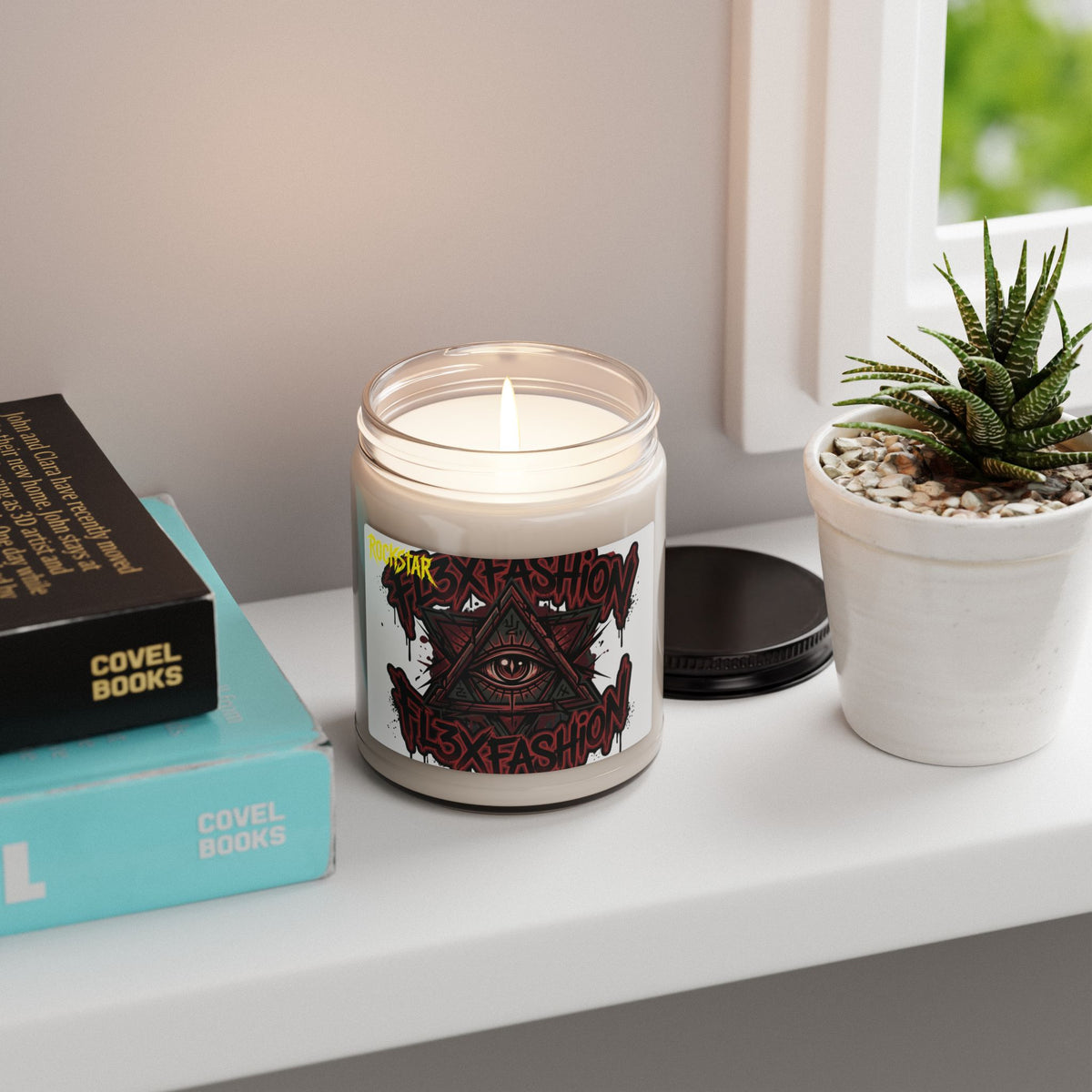 Soy Candle — Gothic All-Seeing Eye Illustration (9oz)