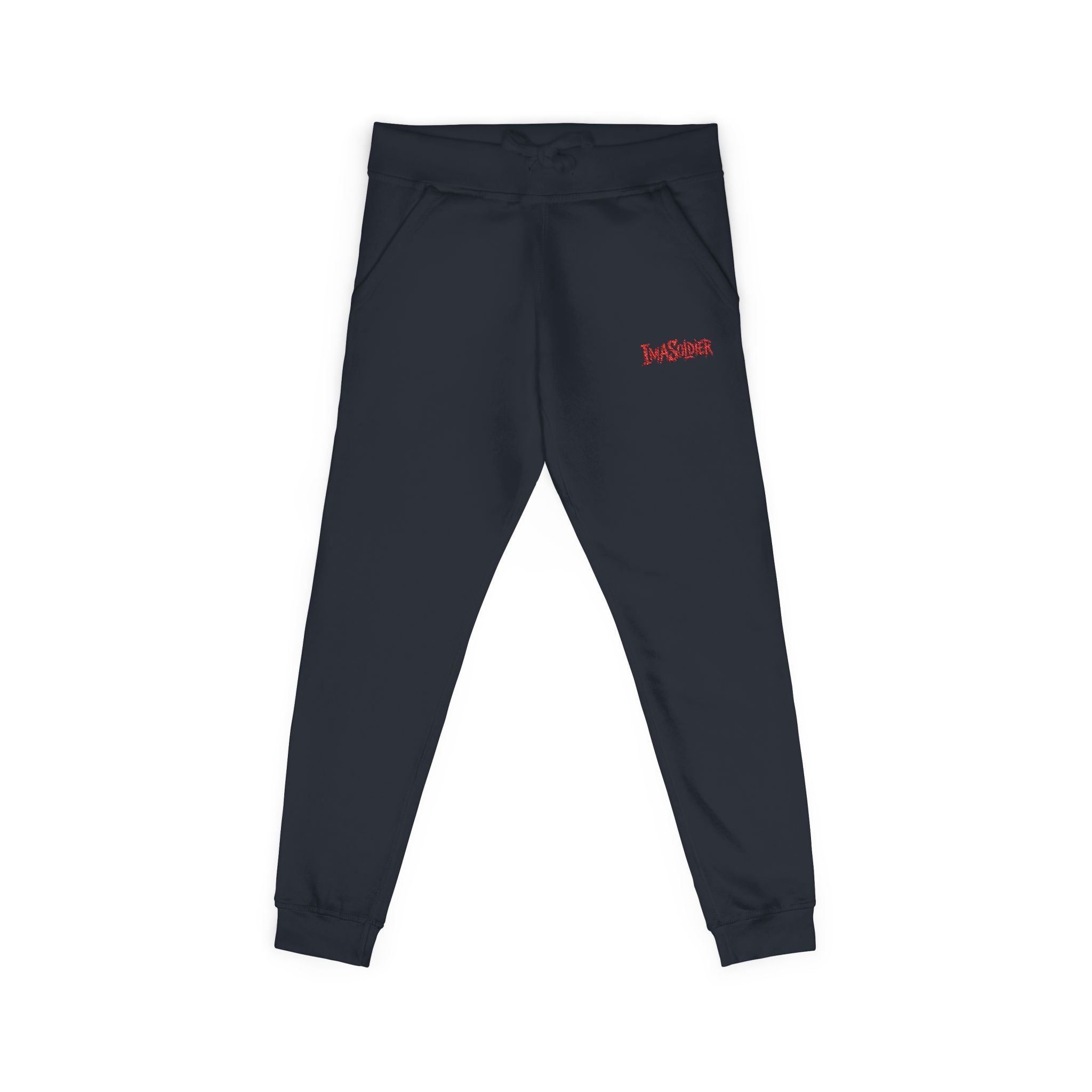 Embroidered "I’m Sorry" Fleece Sweatpants — Cozy White Joggers