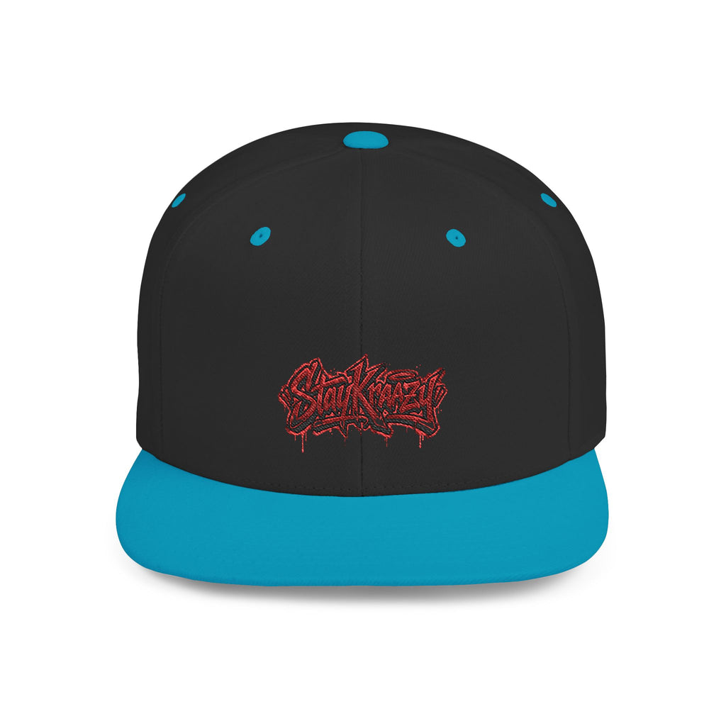 Snapback Hat — Red Graffiti Logo Flat Bill Cap