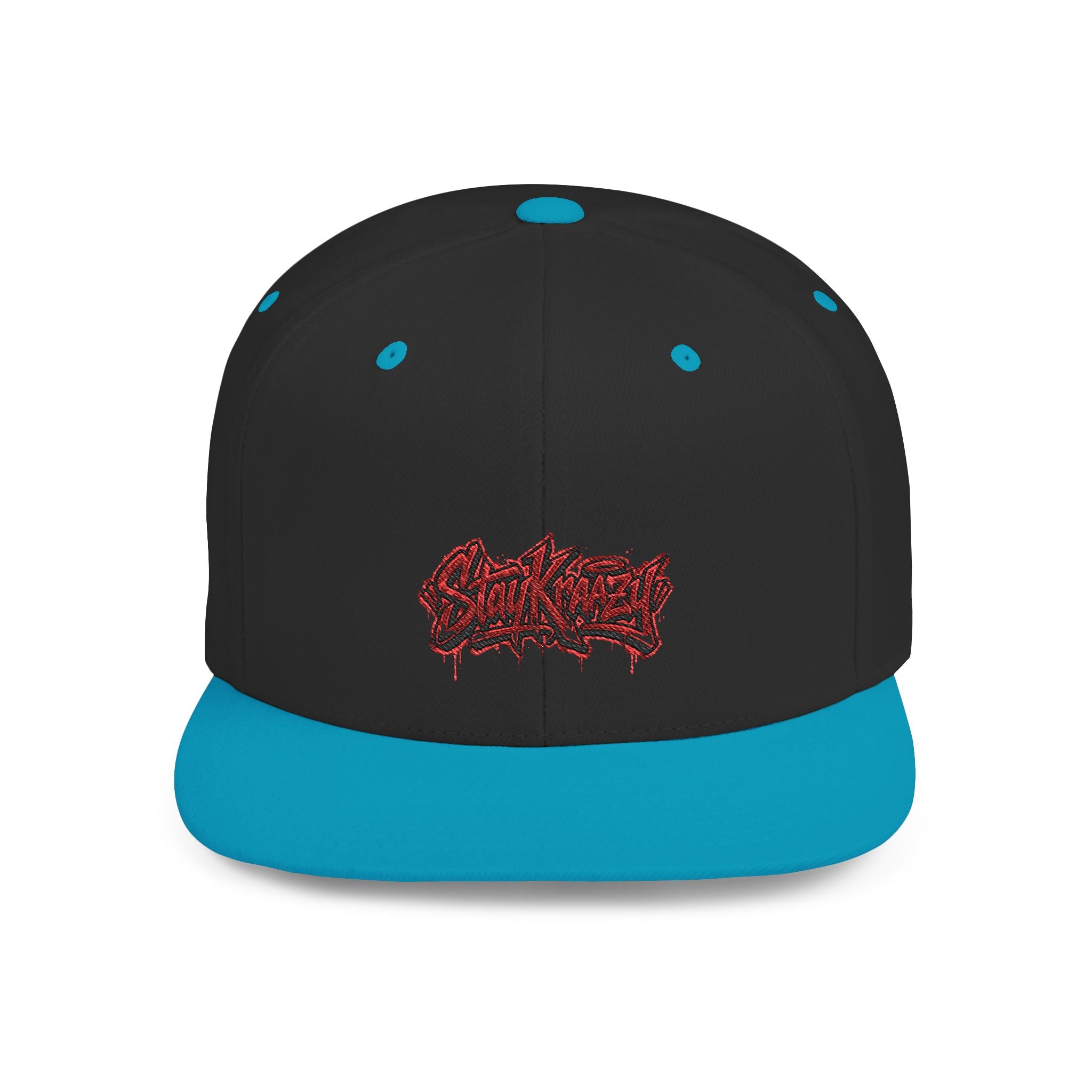 Snapback Hat — Red Graffiti Logo Flat Bill Cap