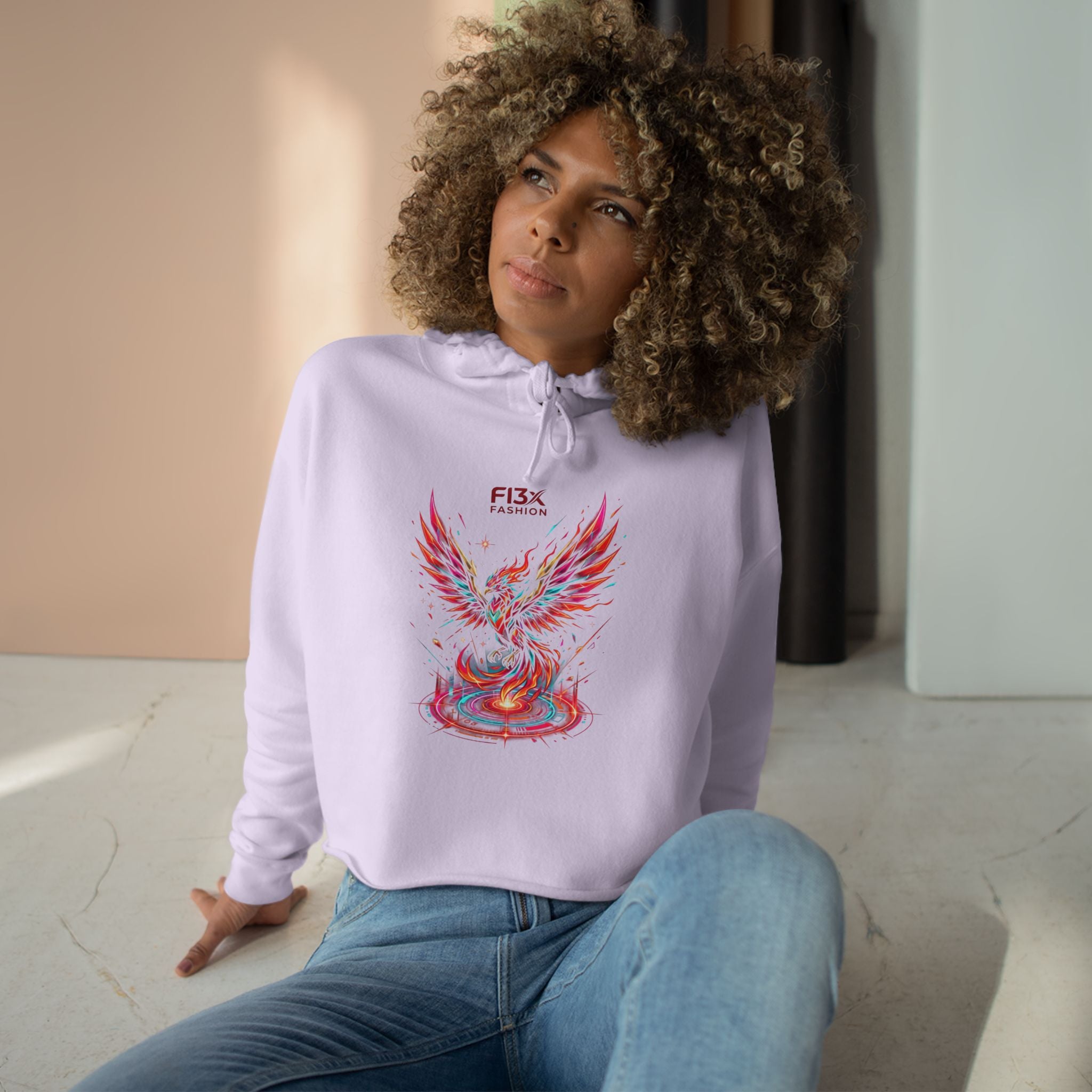 Phoenix Crop Hoodie — FI3x Fashion Logo Graphic