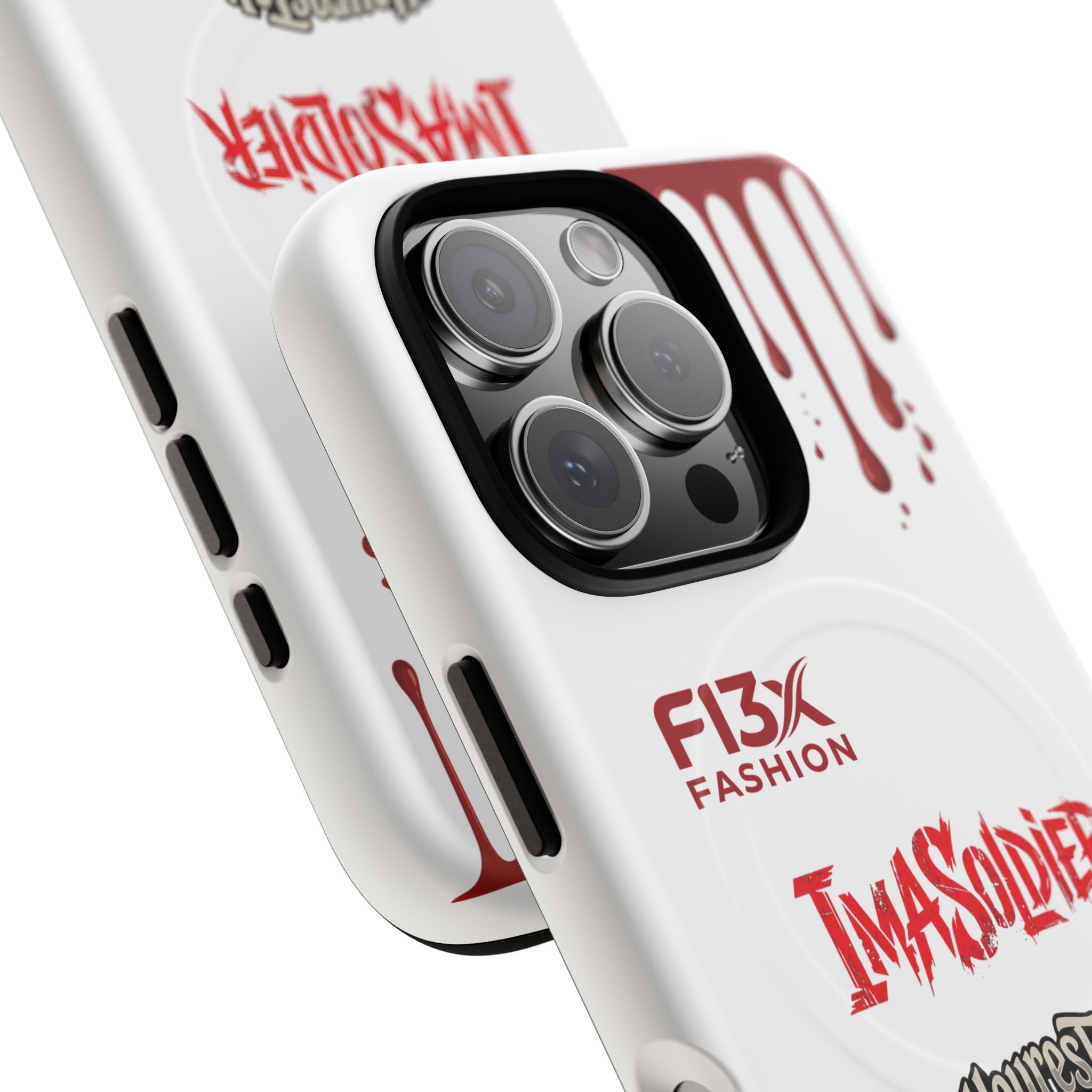 Tough Magnetic Phone Case — 'ImASoldier' Blood Drip Gaming Design