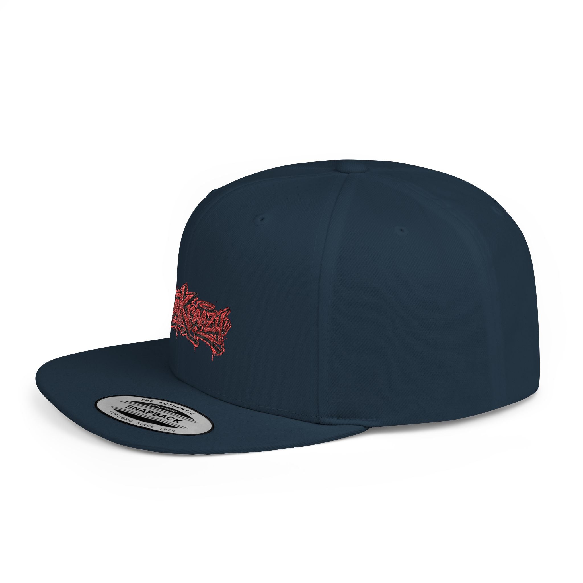 Snapback Hat — Red Graffiti Logo Flat Bill Cap