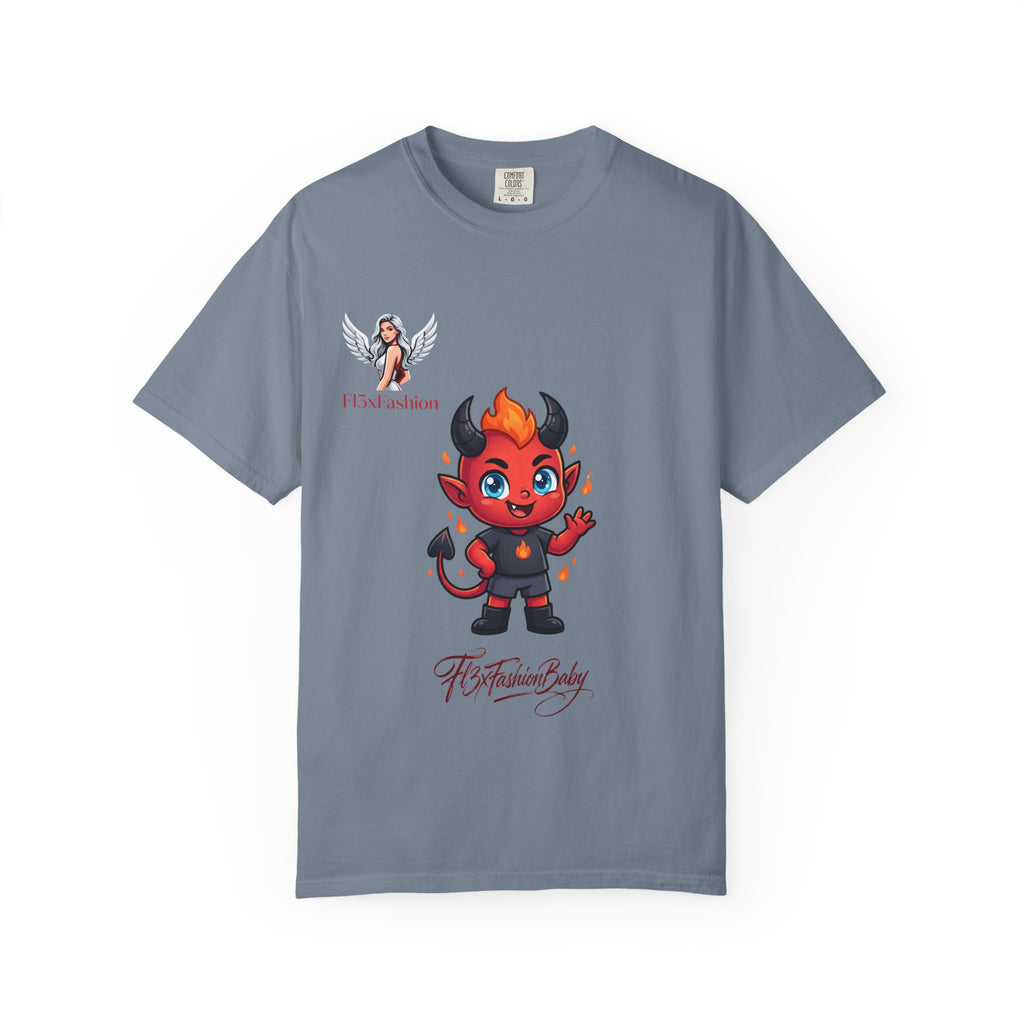 Devil Cartoon Graphic T-Shirt — Fiery Cute Demon Design