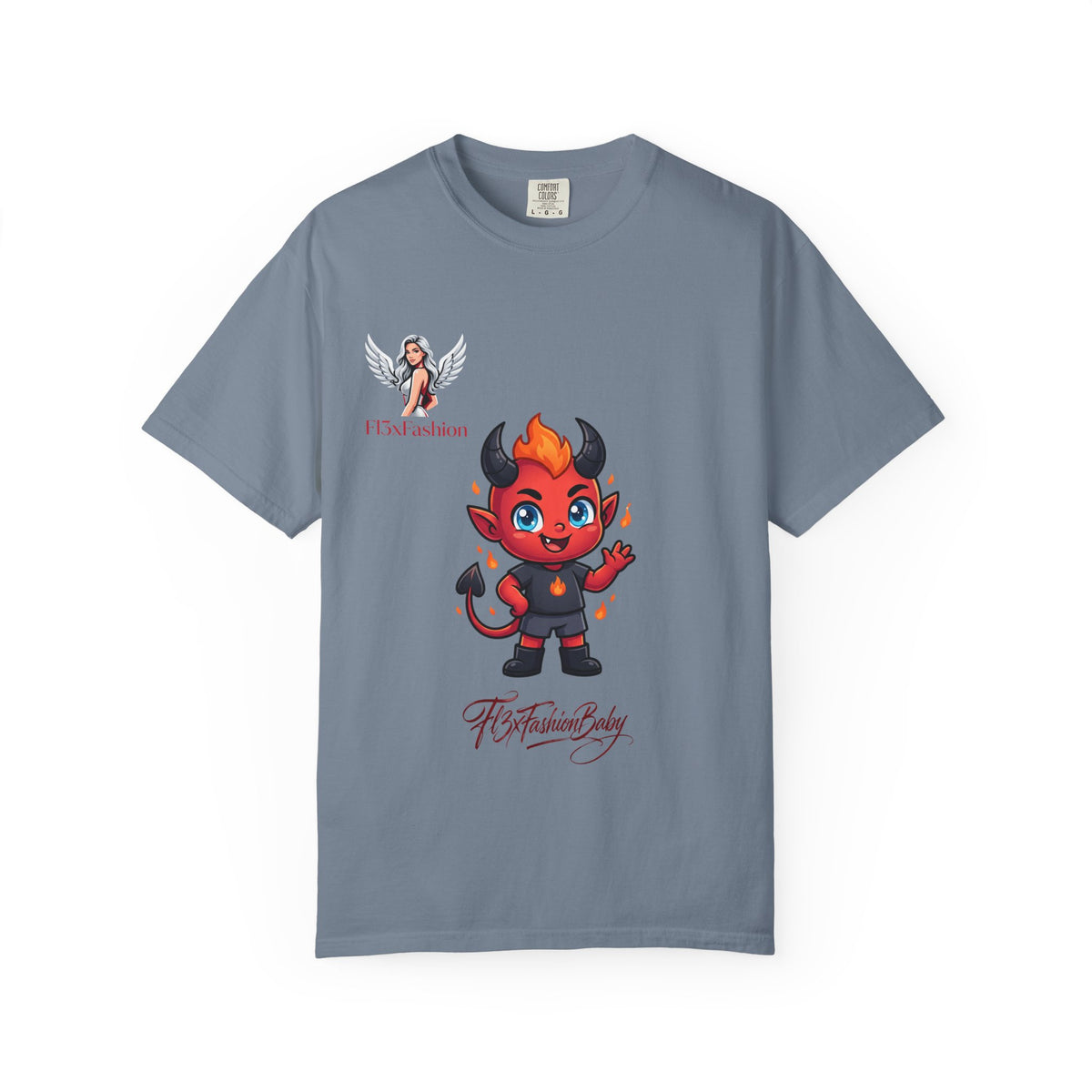Devil Cartoon Graphic T-Shirt — Fiery Cute Demon Design