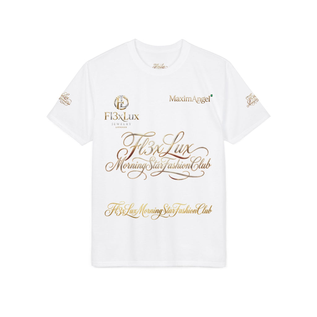 Luxury Gold Script Performance T-Shirt — F3xLux Morning Stay Fashion Club Design