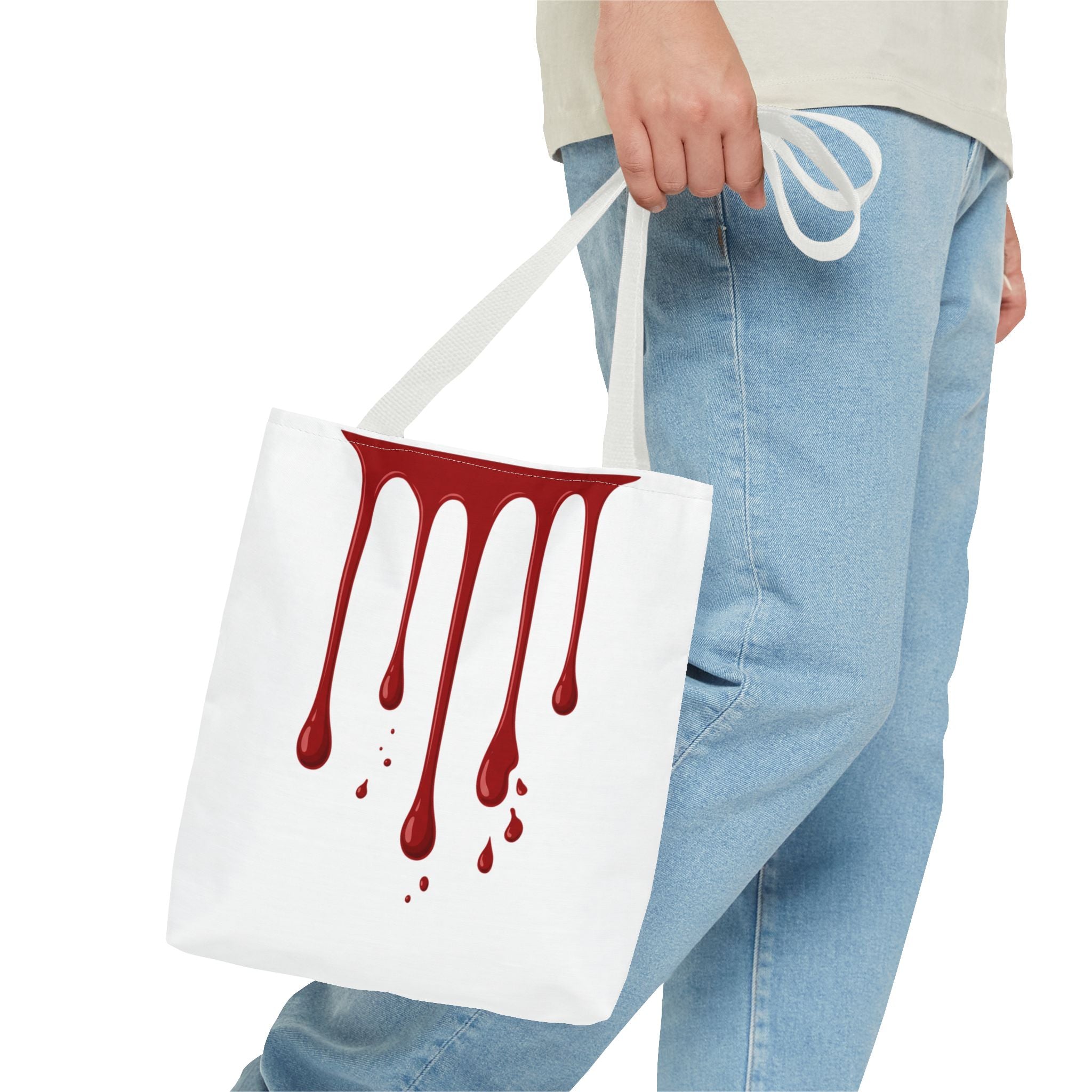 Dripping Blood Graphic Tote Bag — Red Horror Aesthetic Tote