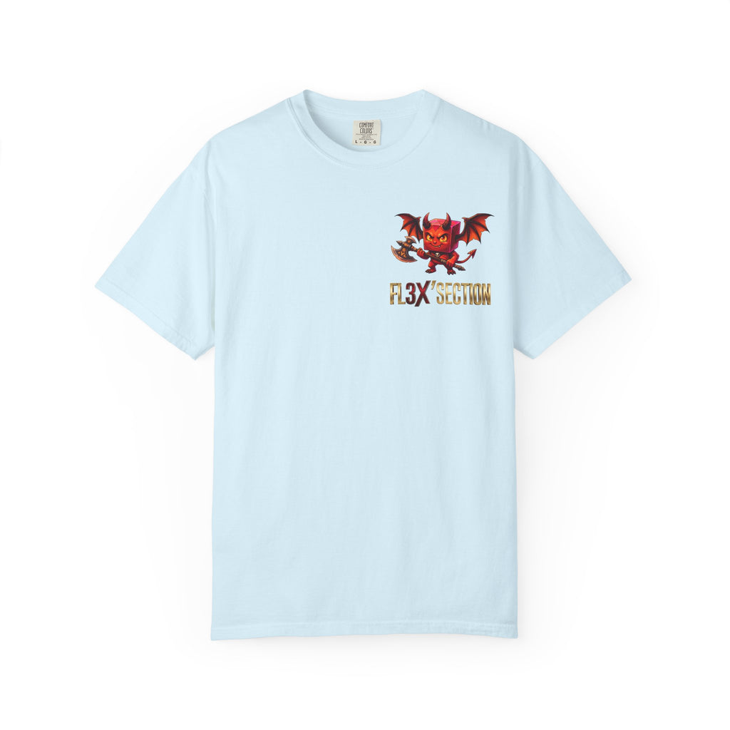 Devil Mascot T-Shirt — 'F13X Fashion' Graphic Tee (Front Chest & Back Print)