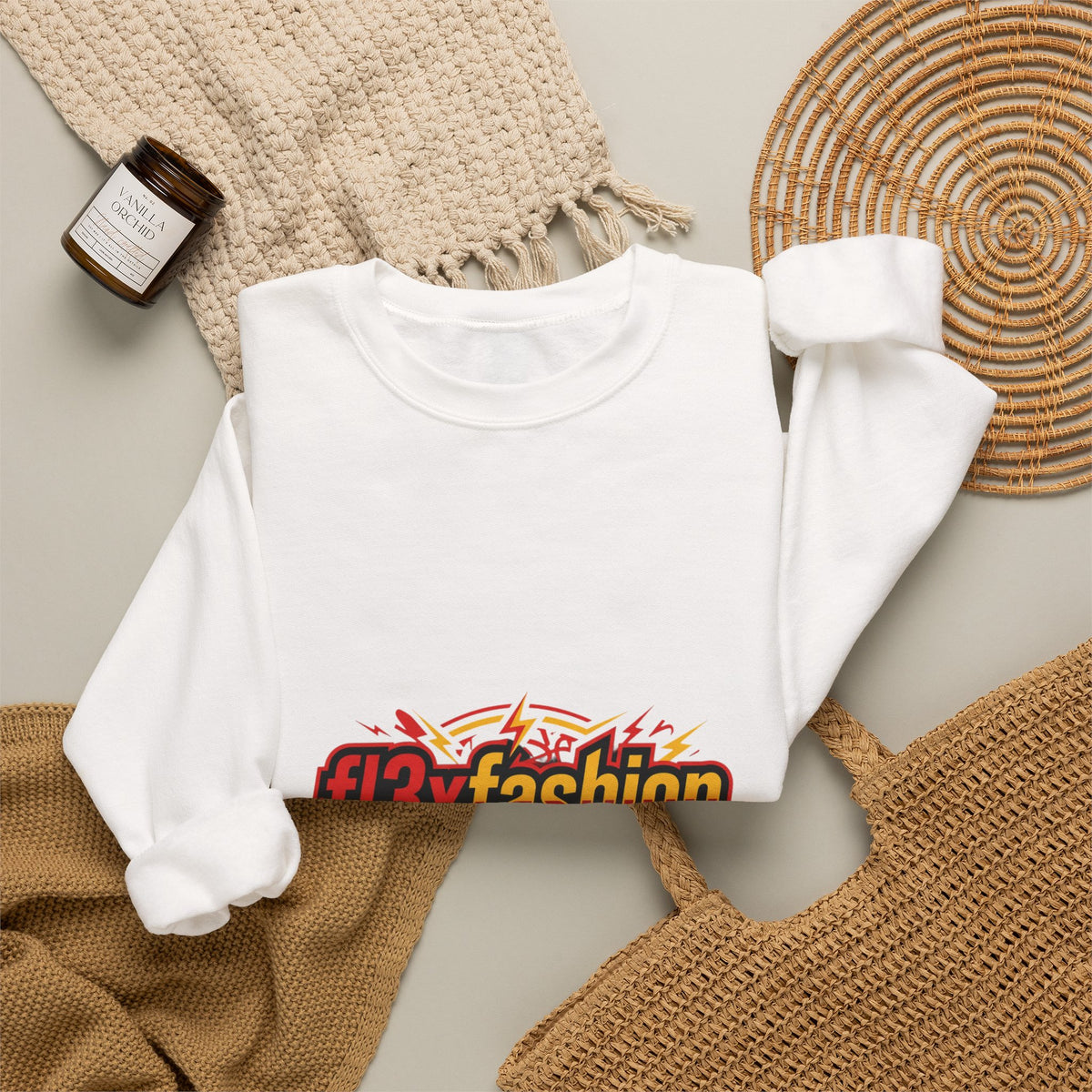 Logo Pattern Sweatshirt — fi3xfashion Graphic Crewneck