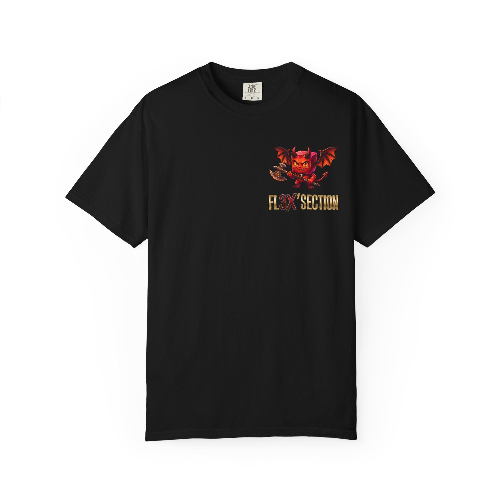 Devil Mascot T-Shirt — 'F13X Fashion' Graphic Tee (Front Chest & Back Print)
