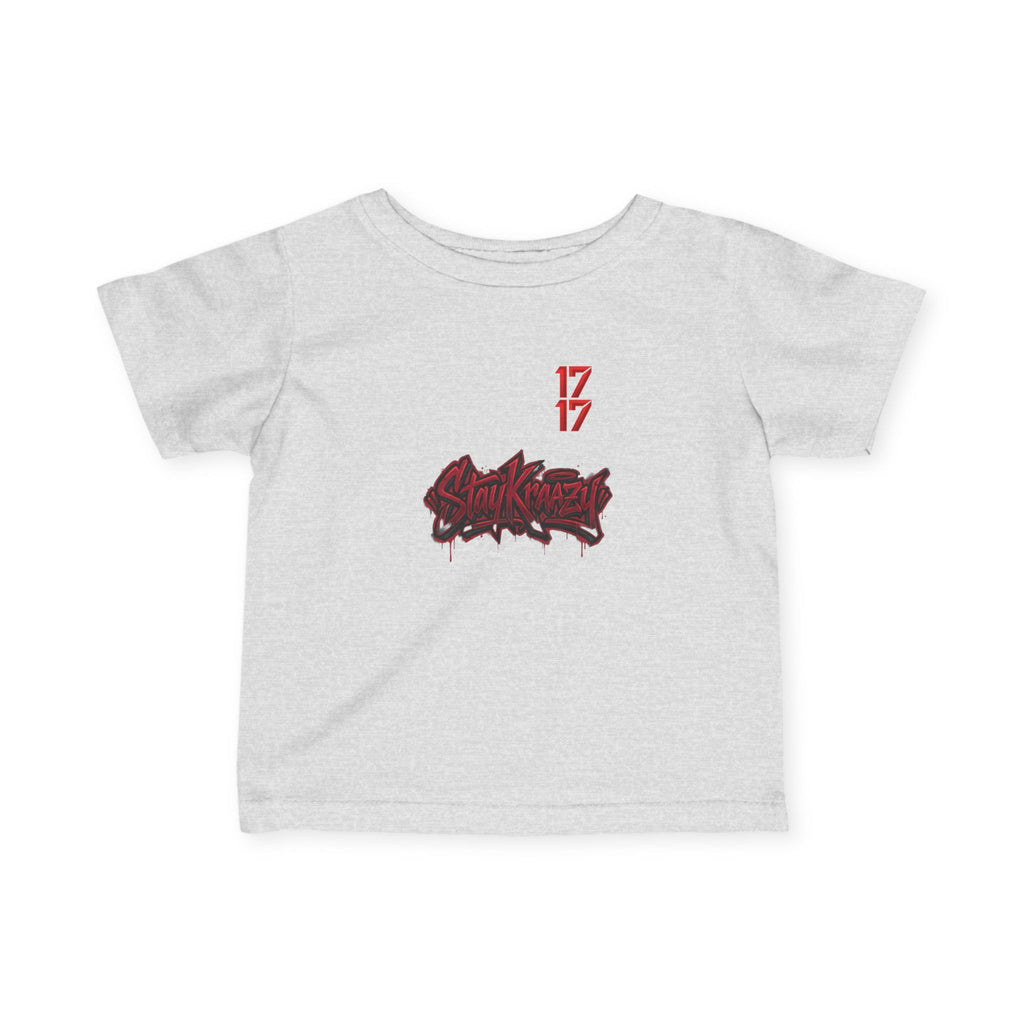Infant Tee — Red Graffiti "17/17" Street Style Baby Shirt