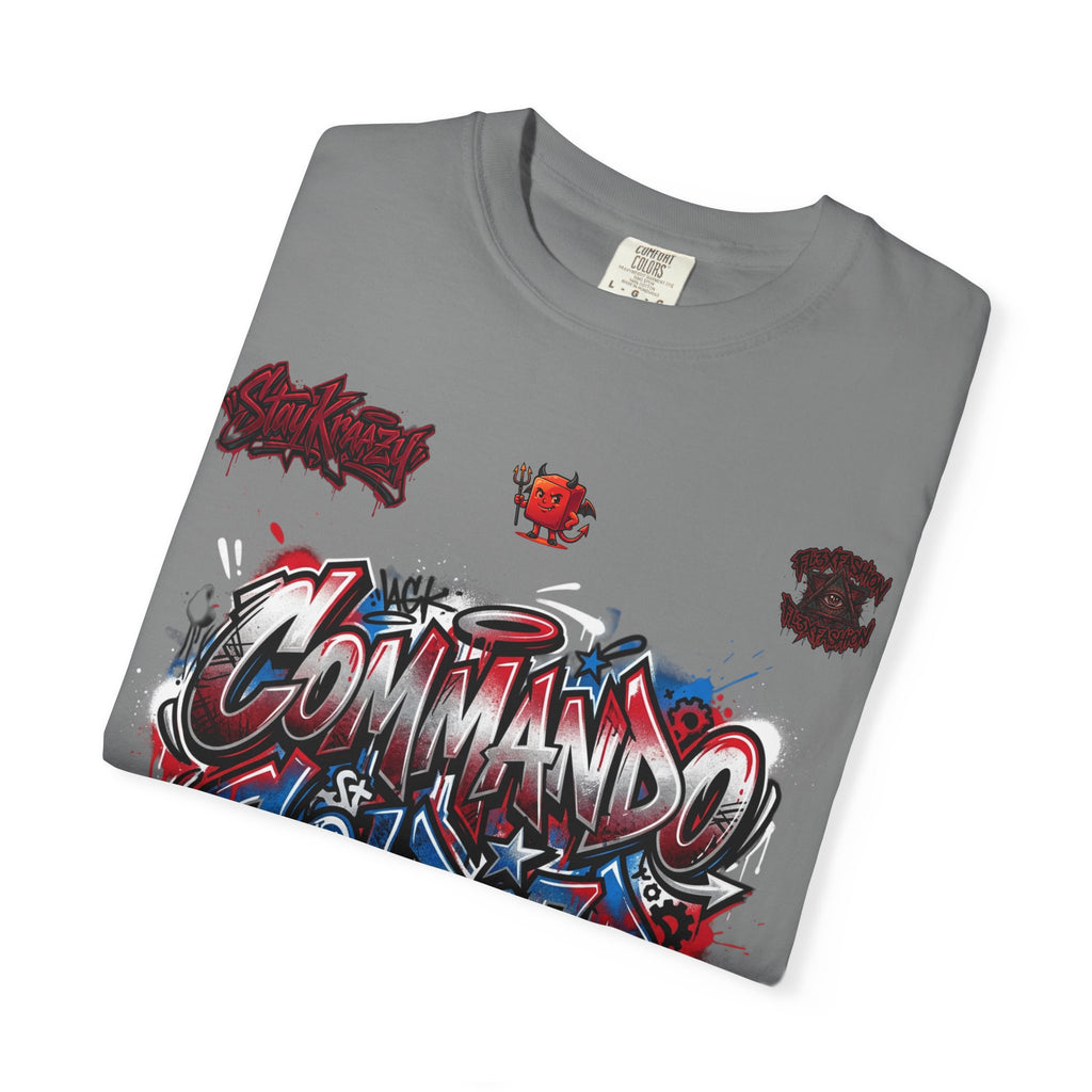 Commando Soldier Graphic T-Shirt — Streetwear Graffiti Design