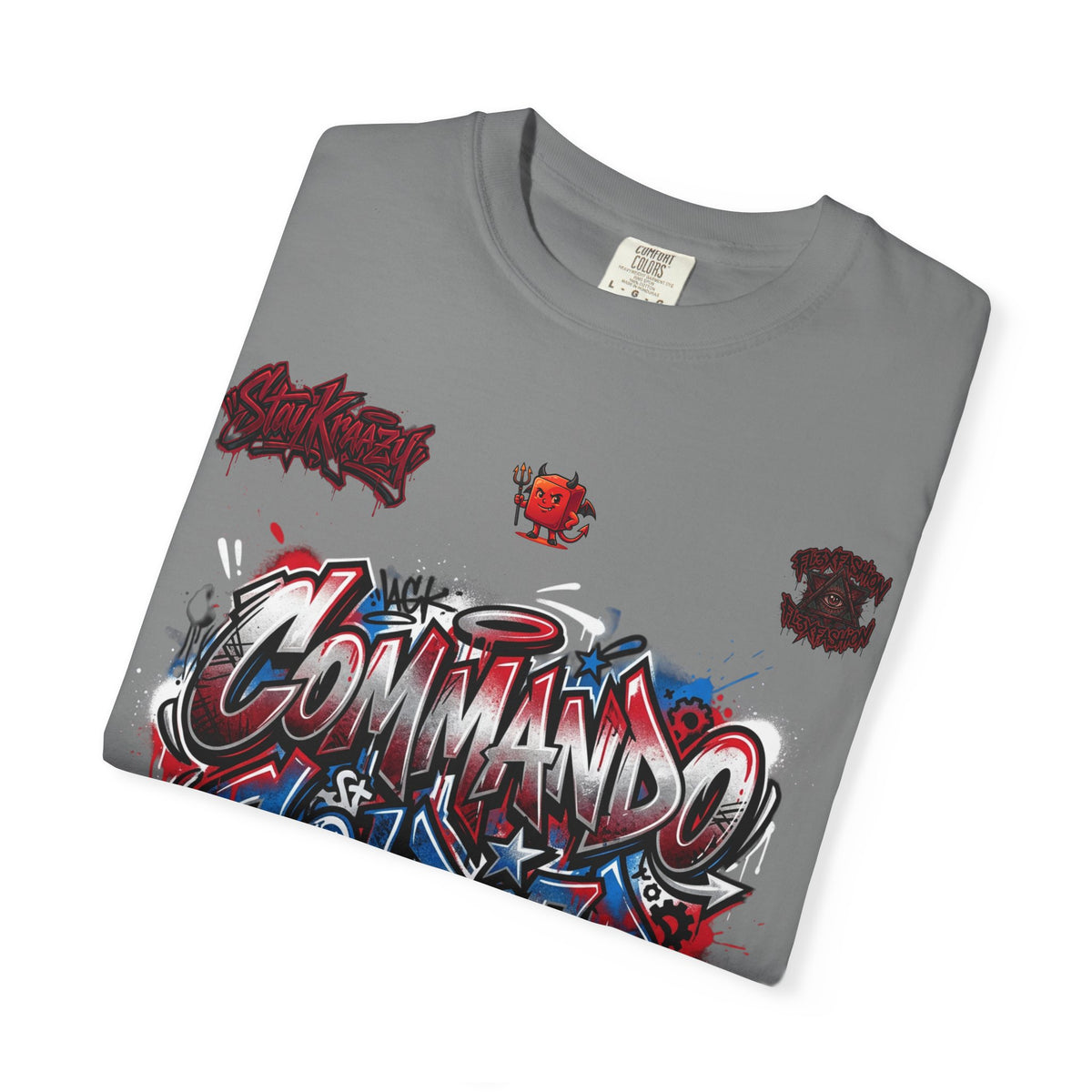 Commando Soldier Graphic T-Shirt — Streetwear Graffiti Design