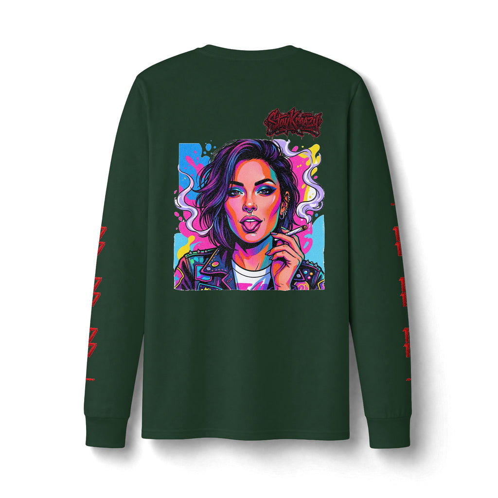 Long Sleeve Tee — Neon Pop Portrait Graphic