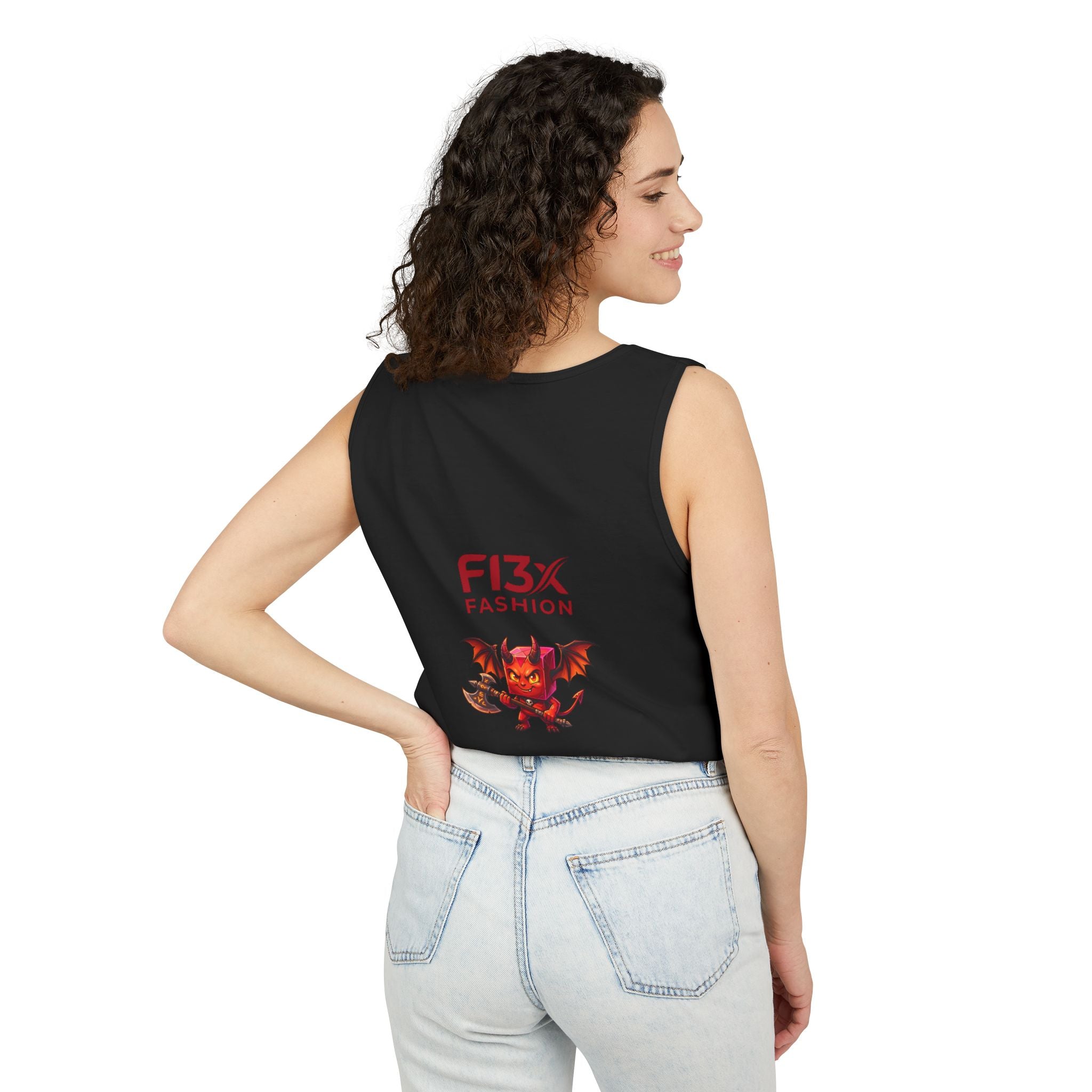 FL3X Fashion Graphic Tank Top — Neon Smiley & Devil Logo Streetwear