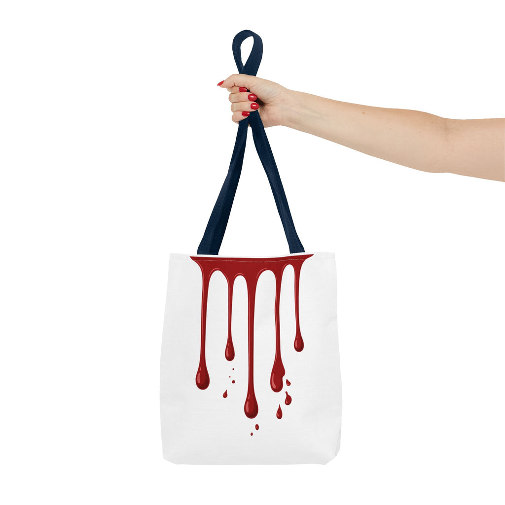 Dripping Blood Graphic Tote Bag — Red Horror Aesthetic Tote