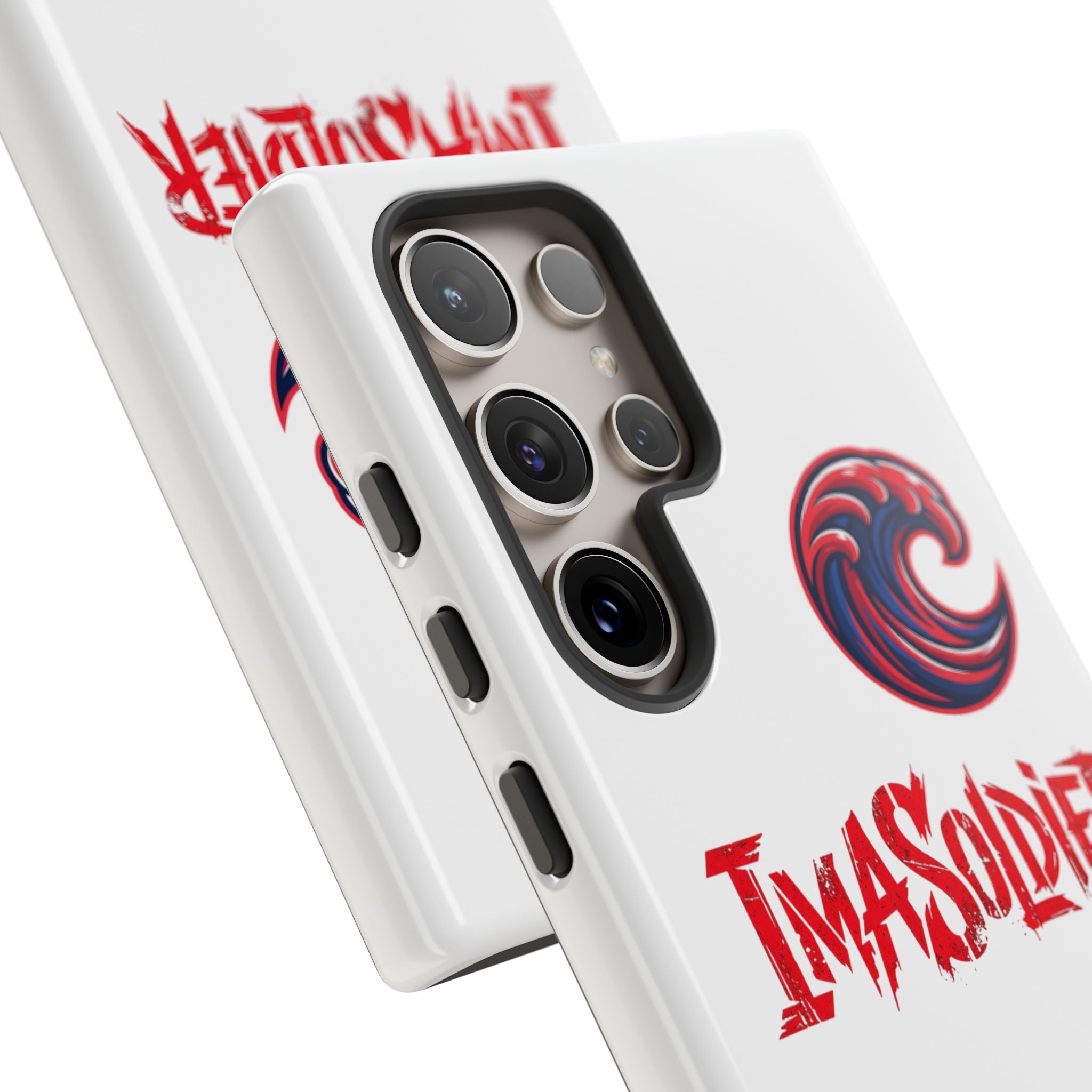Phone Case — 'ImaSoldier' Red Wave Protective Hard Case