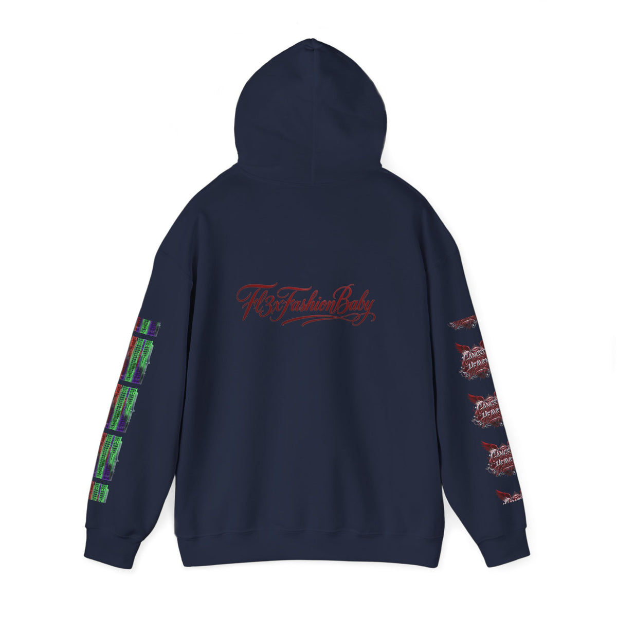 Midnight Run Hoodie — Graphic Streetwear Pullover with Sleeve Prints