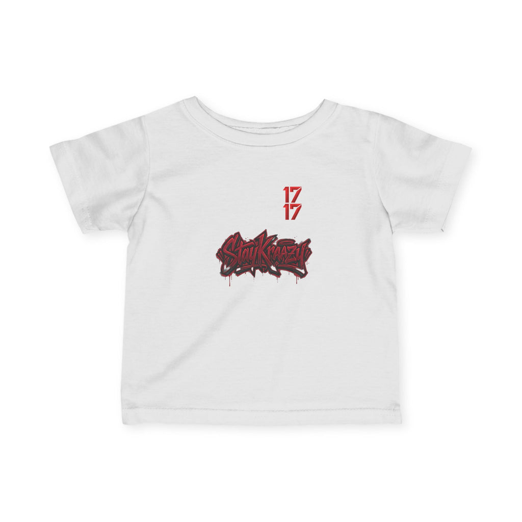 Infant Tee — Red Graffiti "17/17" Street Style Baby Shirt