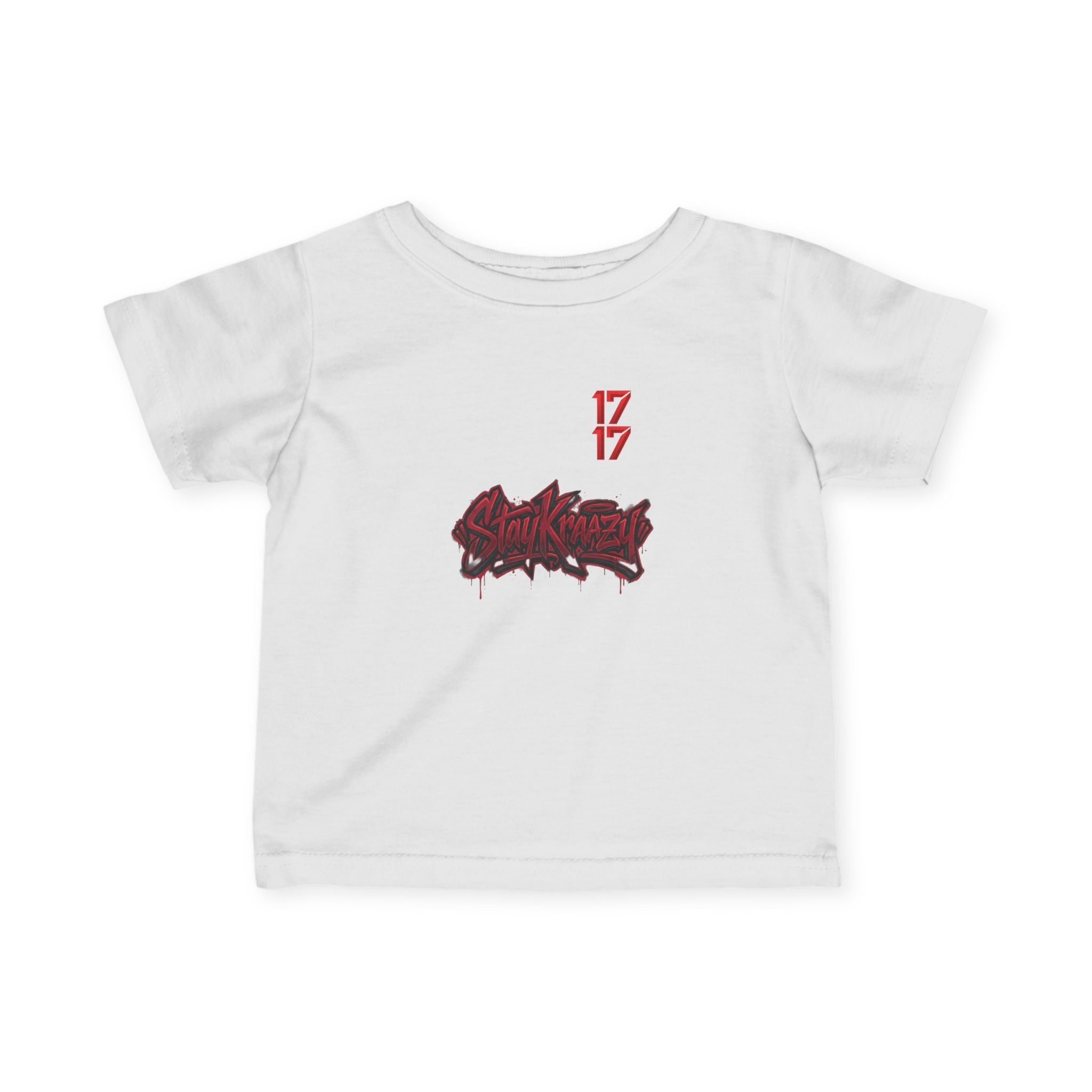 Infant Tee — Red Graffiti "17/17" Street Style Baby Shirt