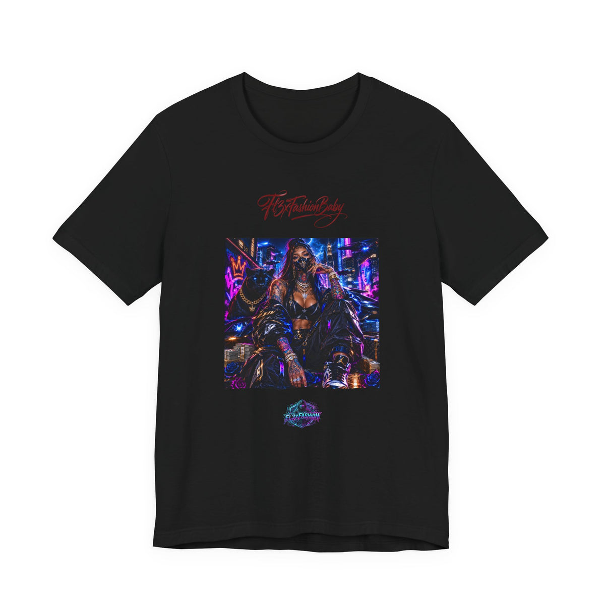 T-Shirt — Futuristic Cyber City Graphic Tee ("It's Fashion Baby")