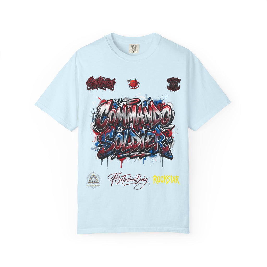Commando Soldier Graphic T-Shirt — Streetwear Graffiti Design