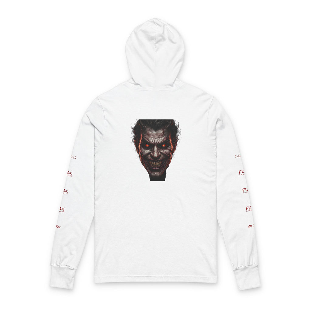 Horror Joker Face Hooded Long Sleeve Tee — Graphic Streetwear Top