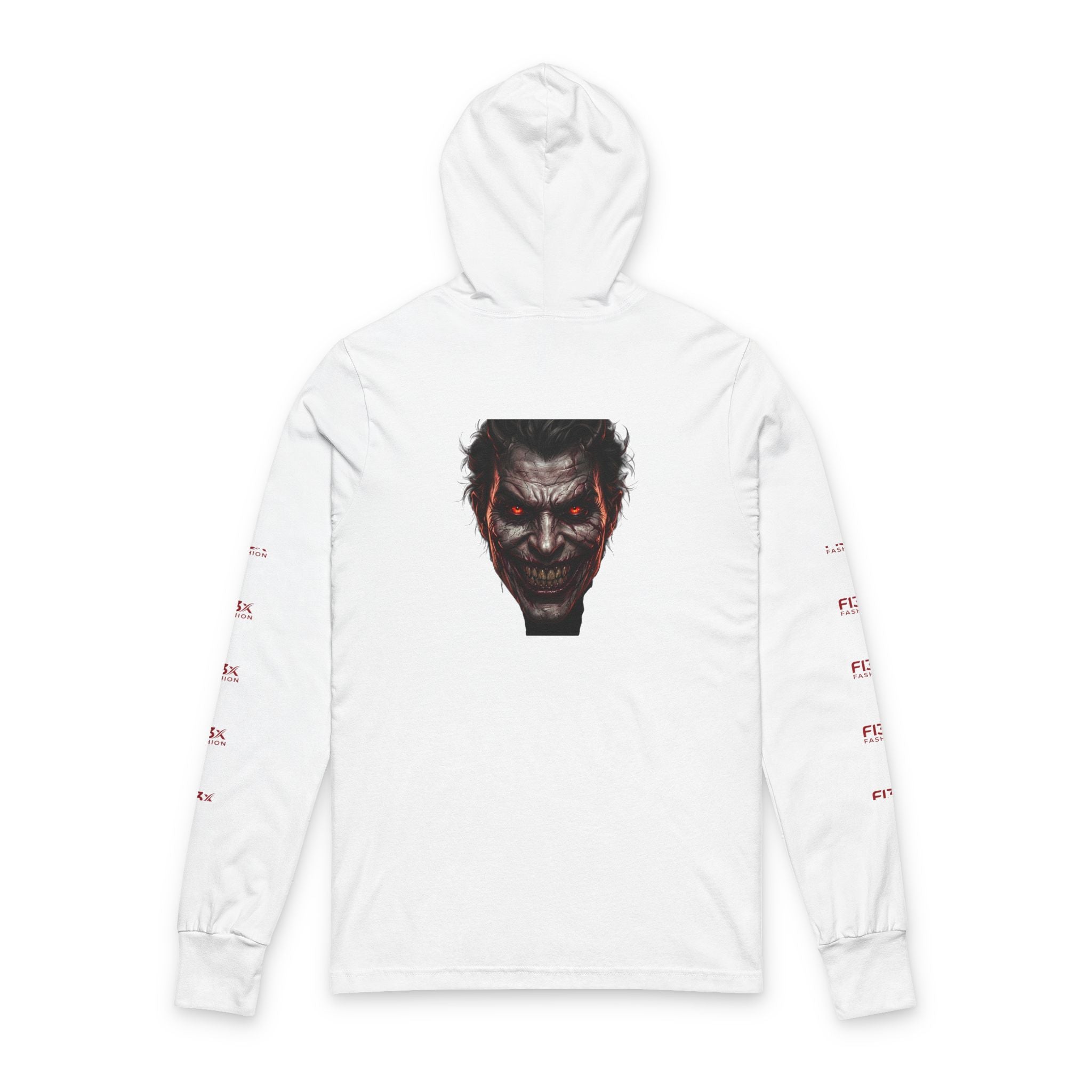 Horror Joker Face Hooded Long Sleeve Tee — Graphic Streetwear Top