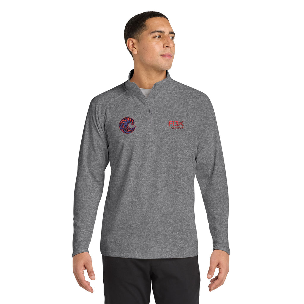 Embroidered Men's Quarter-Zip Pullover — FISX Racing Logo