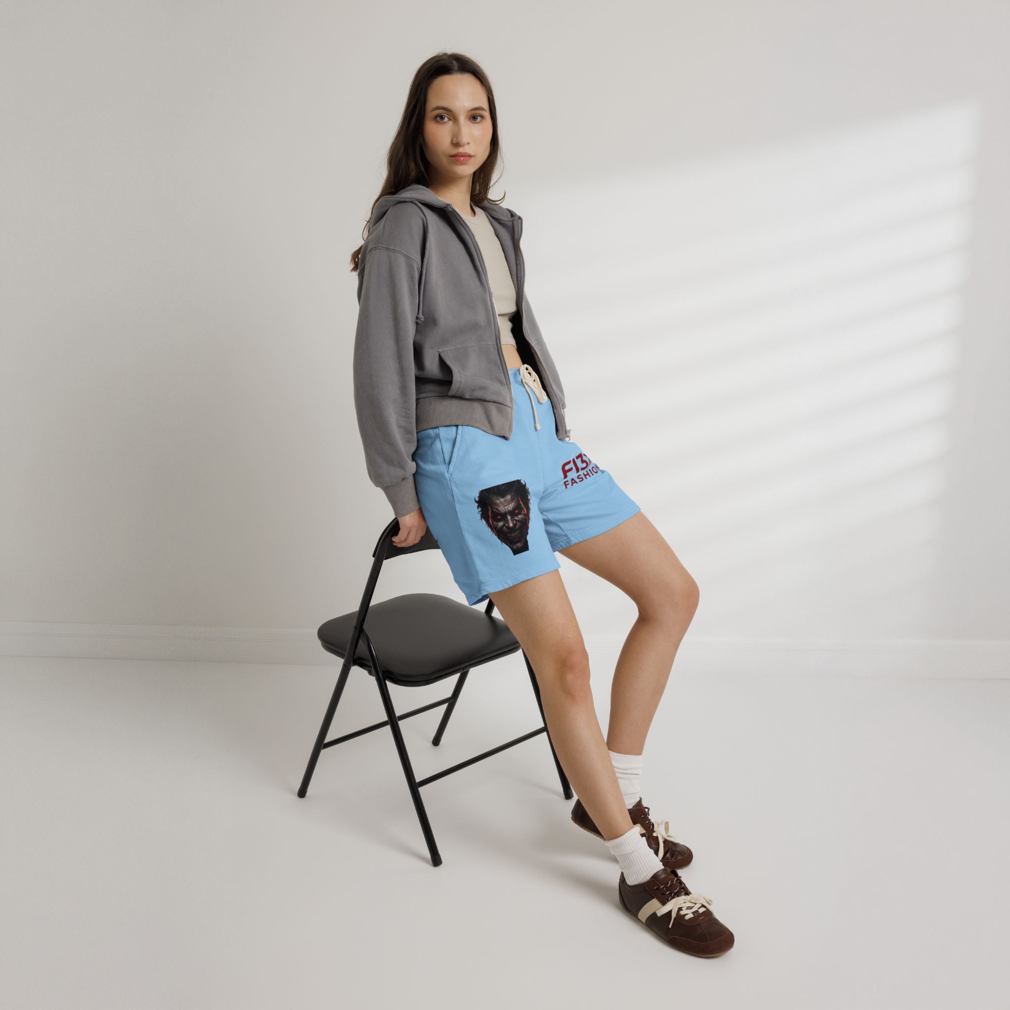 Graphic Fleece Sweat Shorts — Illustration Logo Casual Lounge Shorts