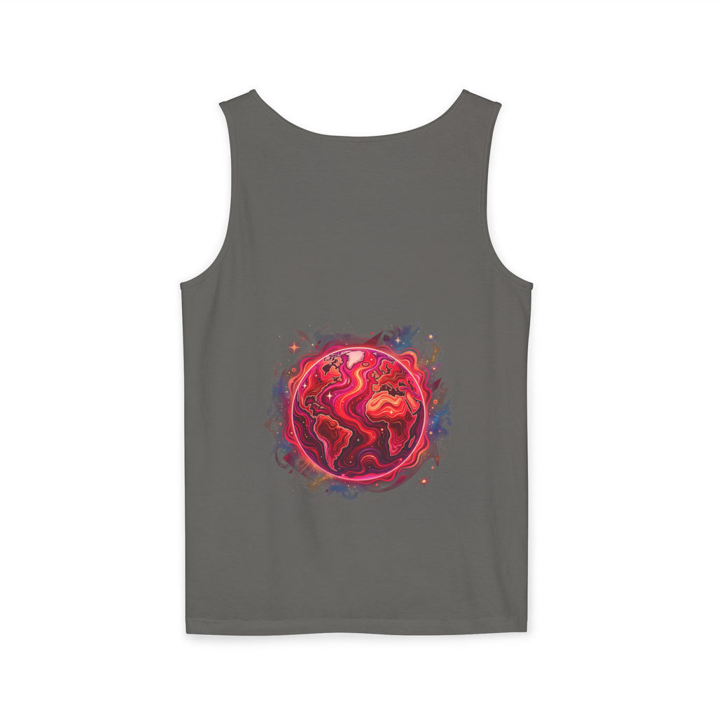 Red Planet Graphic Tank Top — '17/17' Streetwear Planet Design