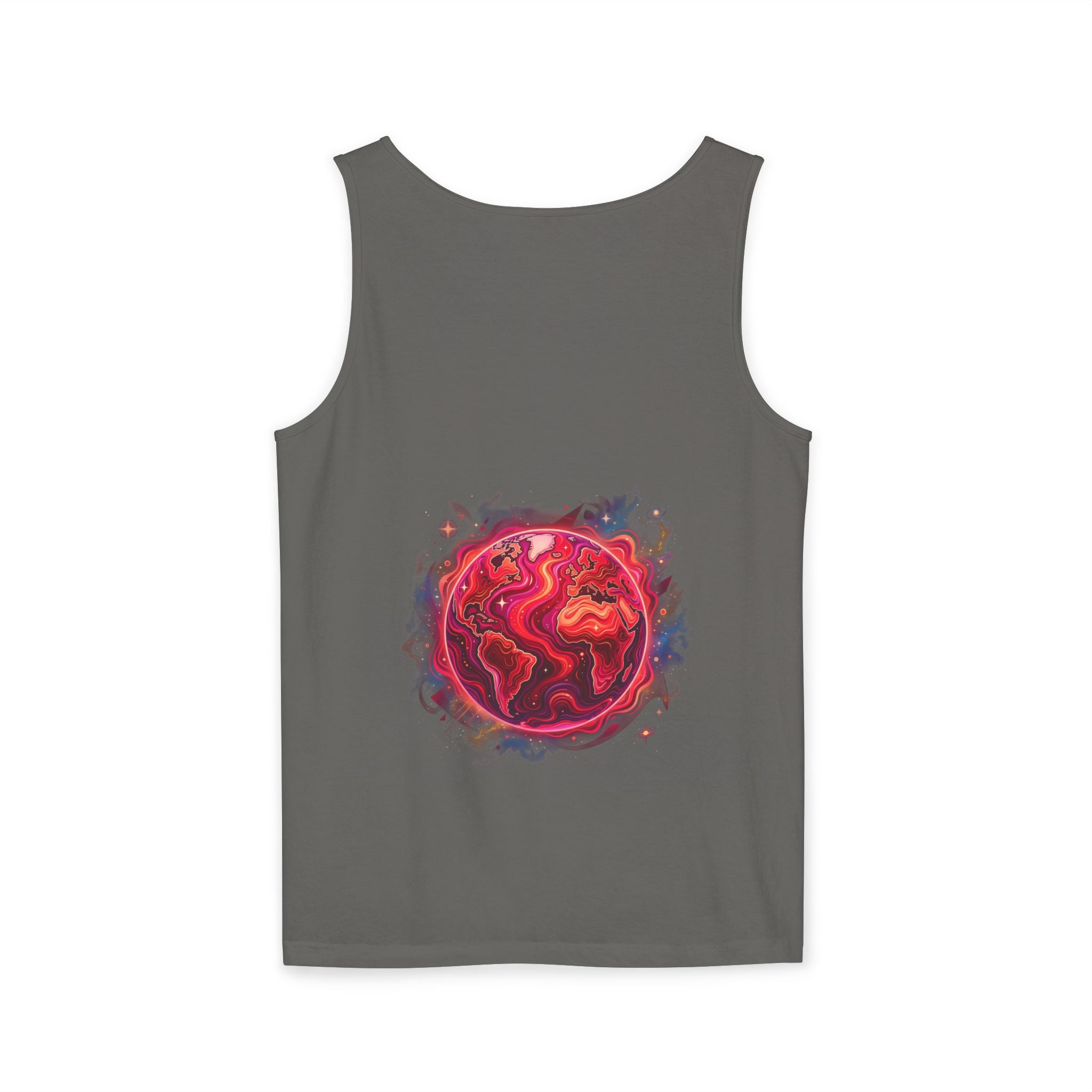 Red Planet Graphic Tank Top — '17/17' Streetwear Planet Design