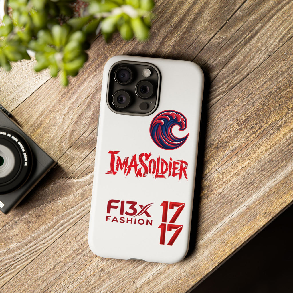 Phone Case — 'ImaSoldier' Red Wave Protective Hard Case