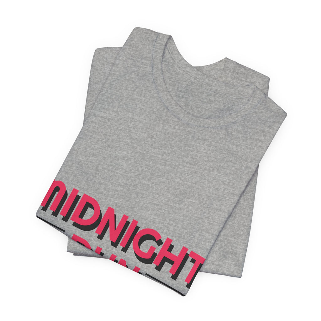 Midnight Run Graphic Tee — Retro Neon Typography T-Shirt