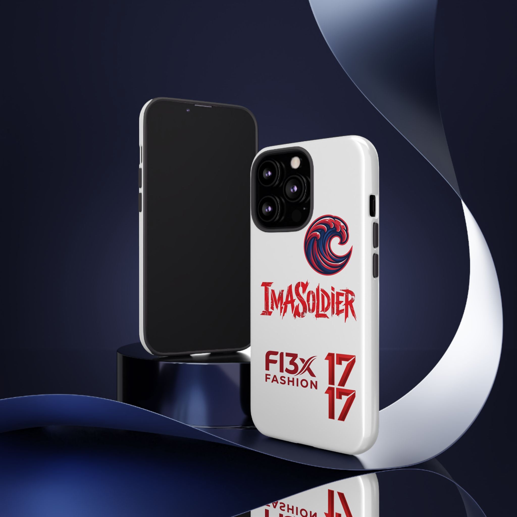 Phone Case — 'ImaSoldier' Red Wave Protective Hard Case