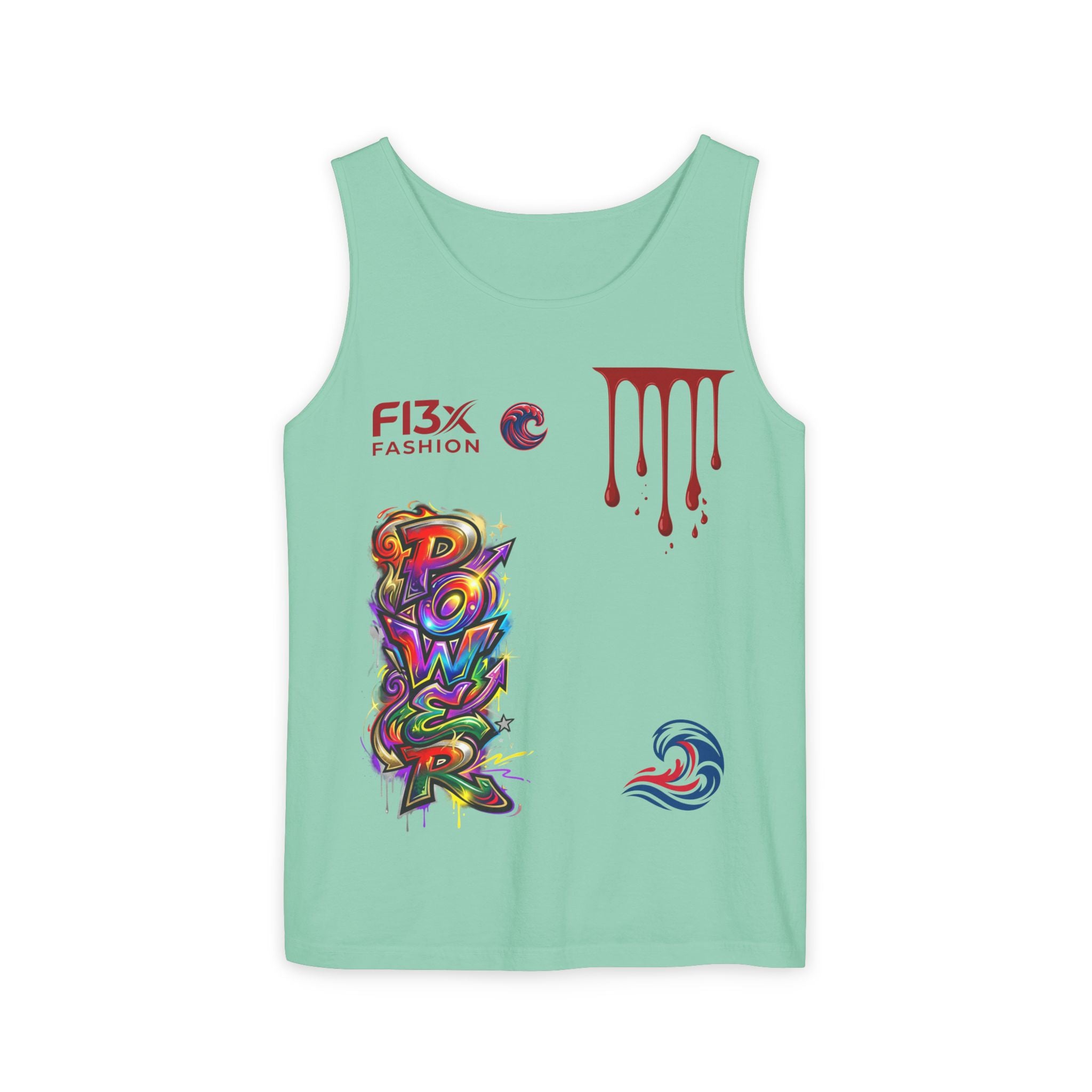 Graphic Tank Top — Colorful Street Art & Drip Logo Design