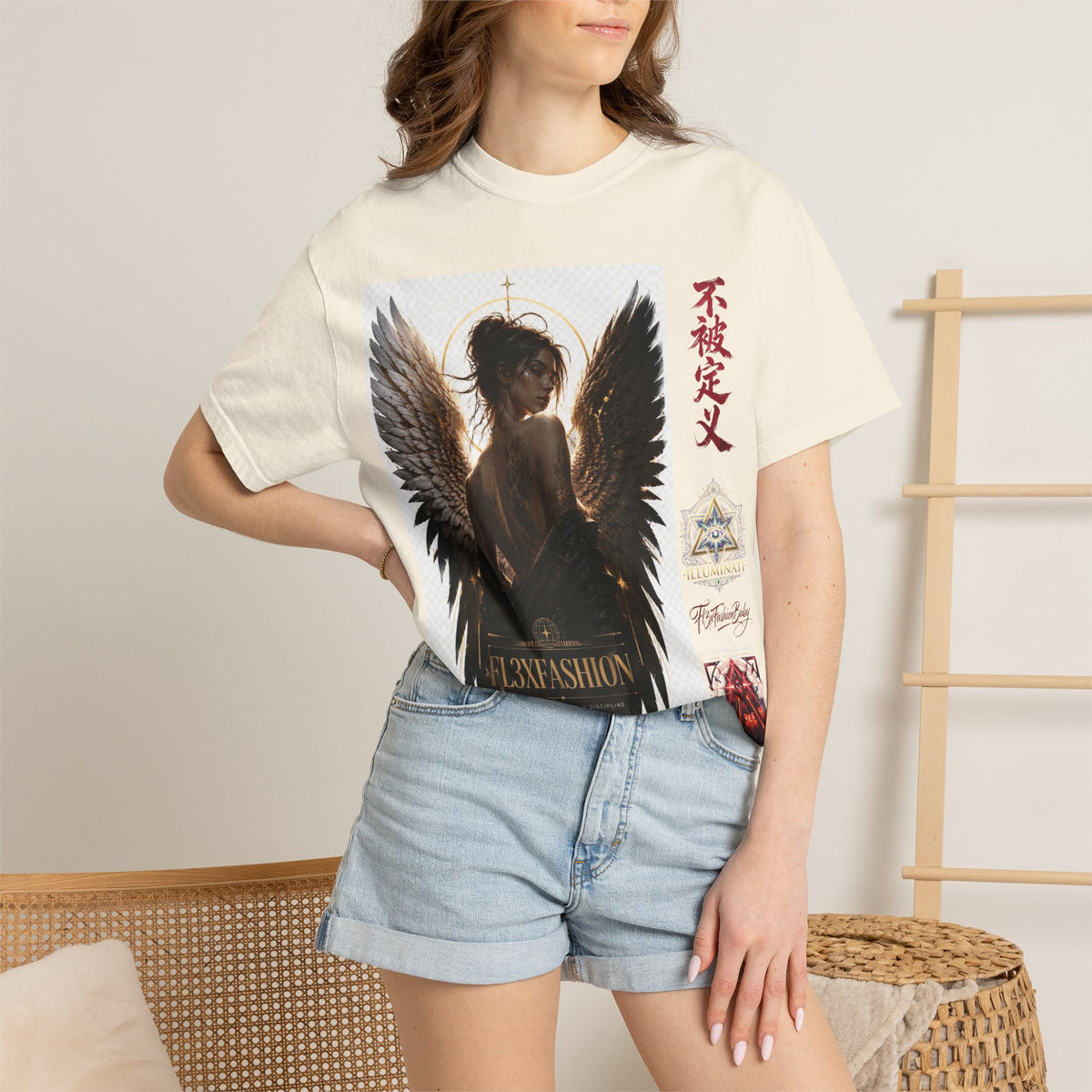 Angel Wings Graphic Tee — "FL3XFASHION" Gothic Streetwear T-Shirt