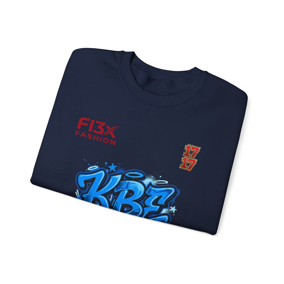 Crewneck Sweatshirt — KBE Blue Graffiti Logo Streetwear