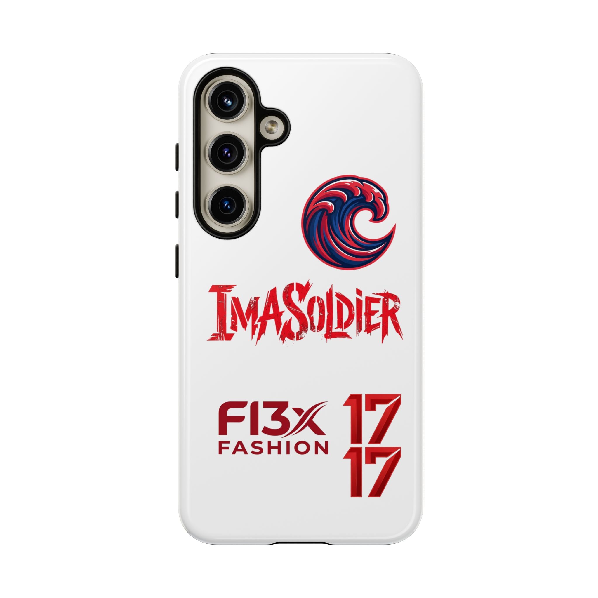 Phone Case — 'ImaSoldier' Red Wave Protective Hard Case