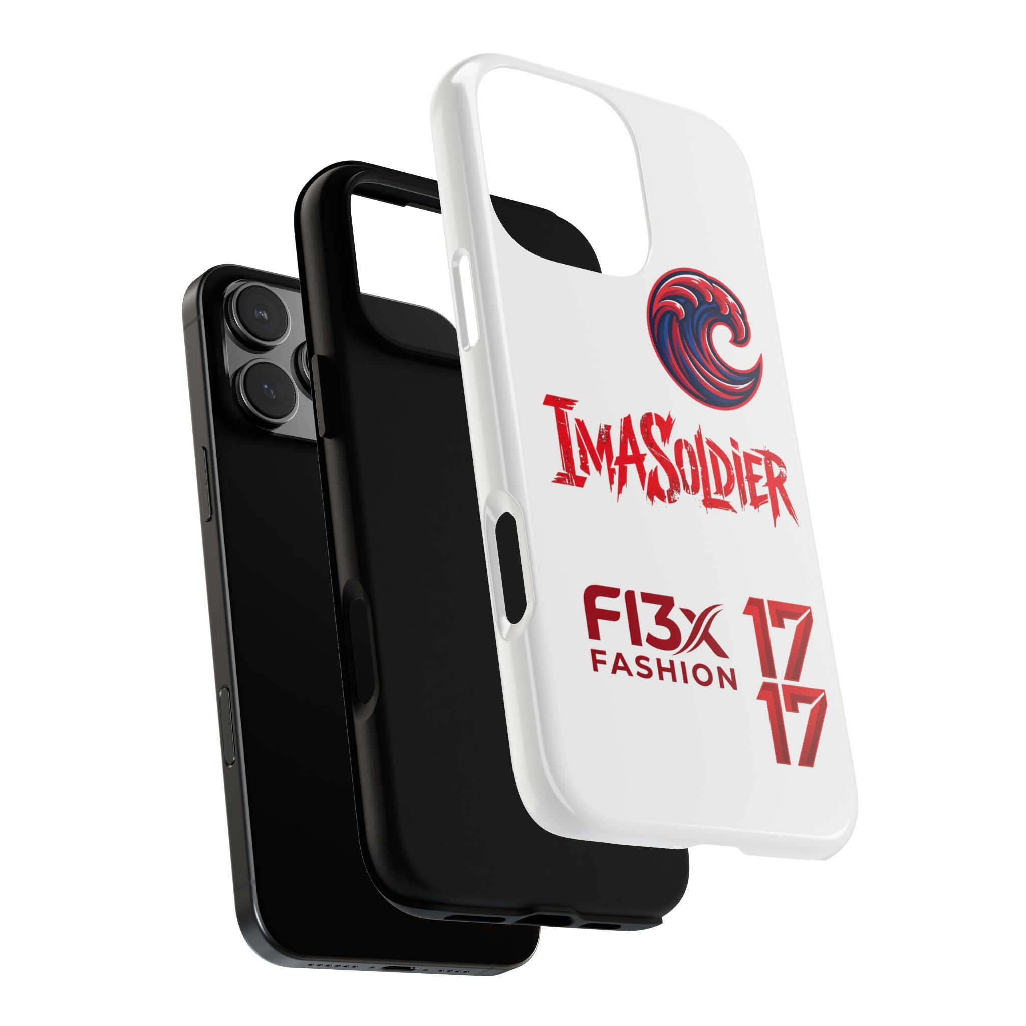 Phone Case — 'ImaSoldier' Red Wave Protective Hard Case