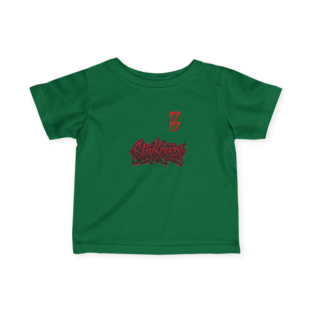 Infant Tee — Red Graffiti "17/17" Street Style Baby Shirt