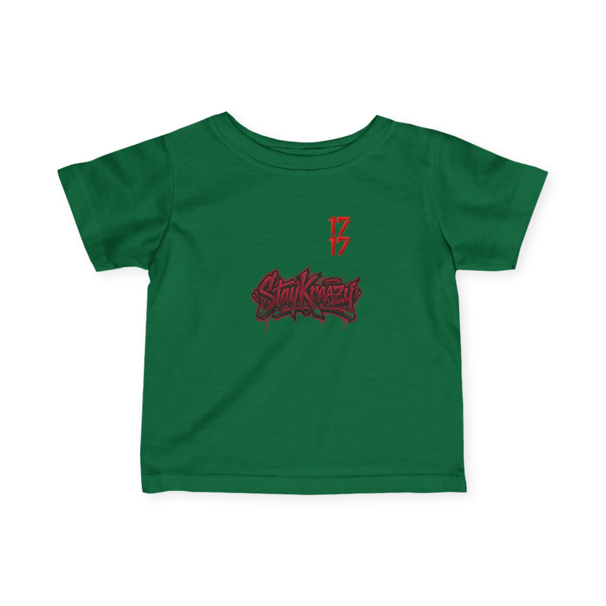 Infant Tee — Red Graffiti "17/17" Street Style Baby Shirt