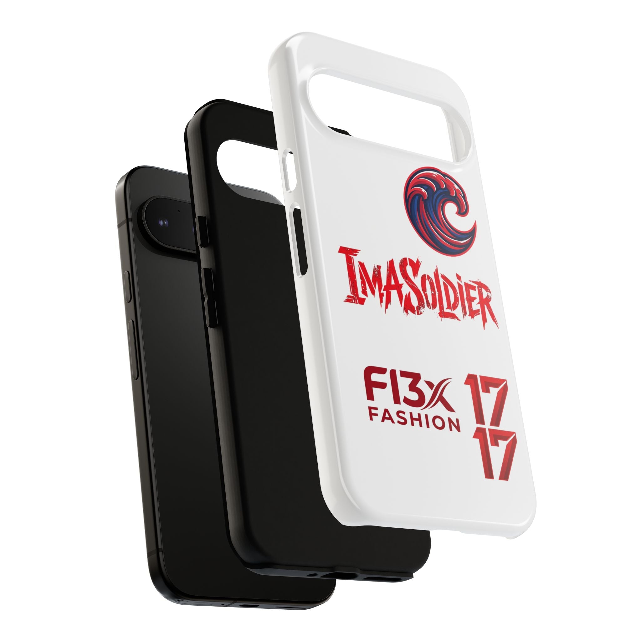 Phone Case — 'ImaSoldier' Red Wave Protective Hard Case