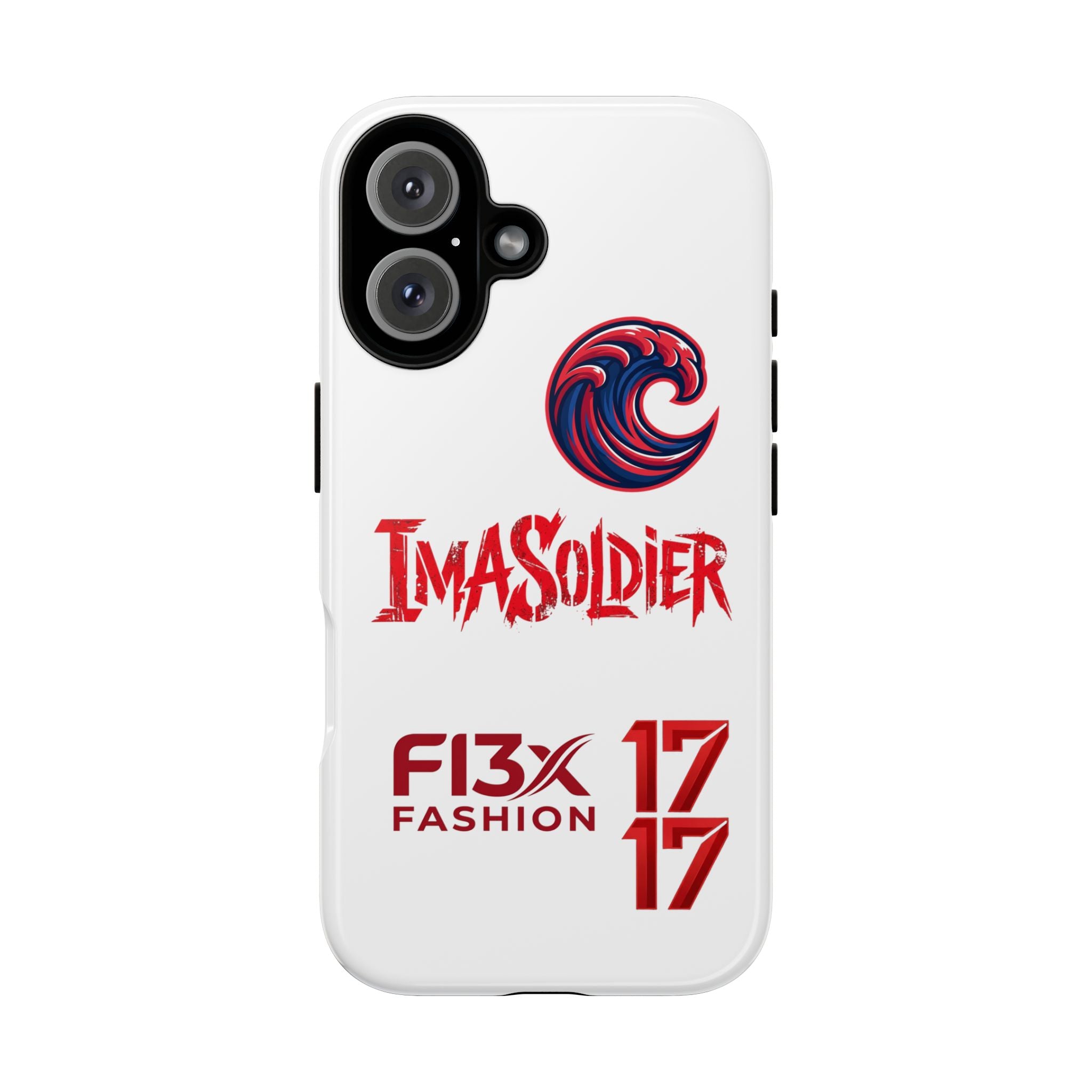 Phone Case — 'ImaSoldier' Red Wave Protective Hard Case