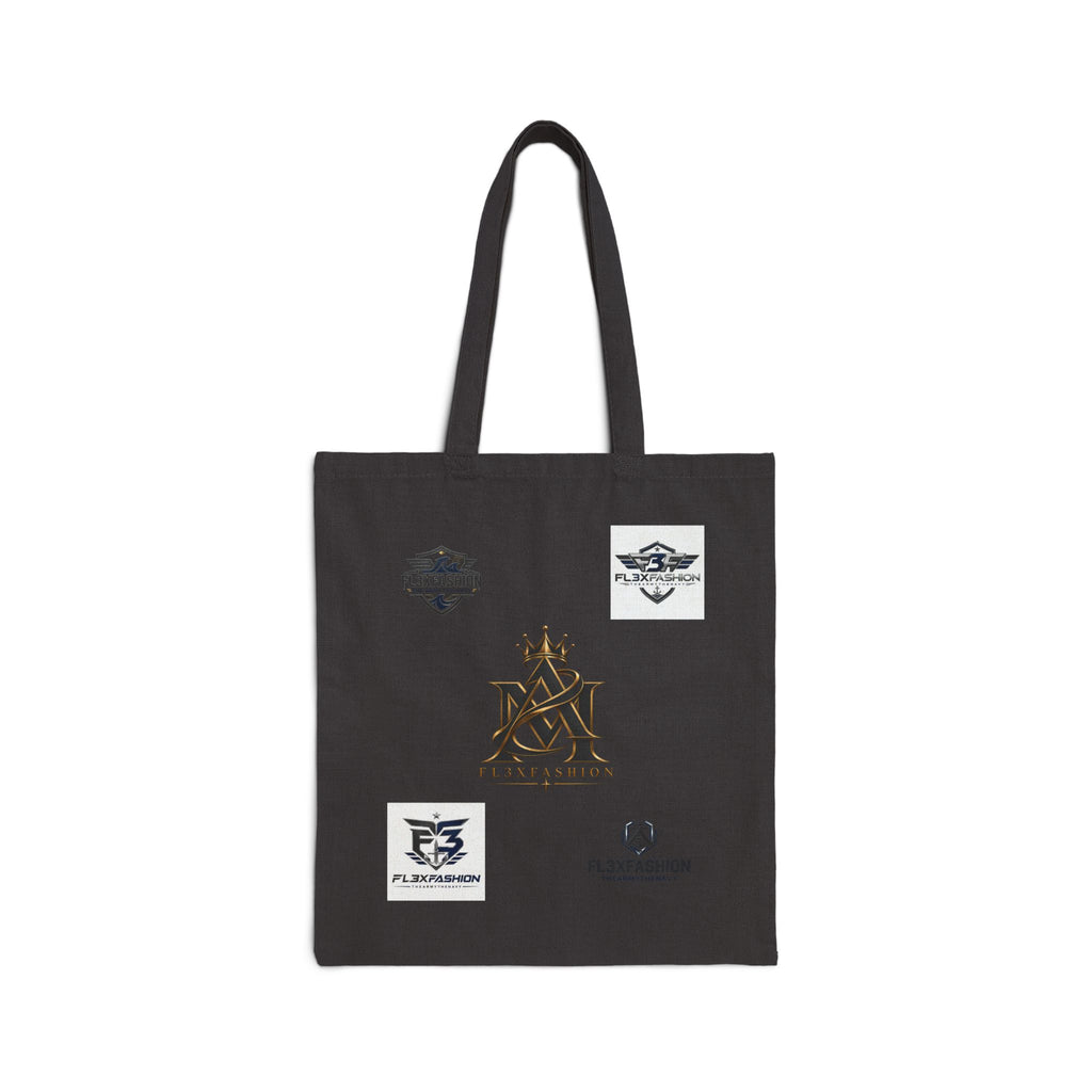 Canvas Tote Bag — Minimal Monogram Logos Cotton Shopper